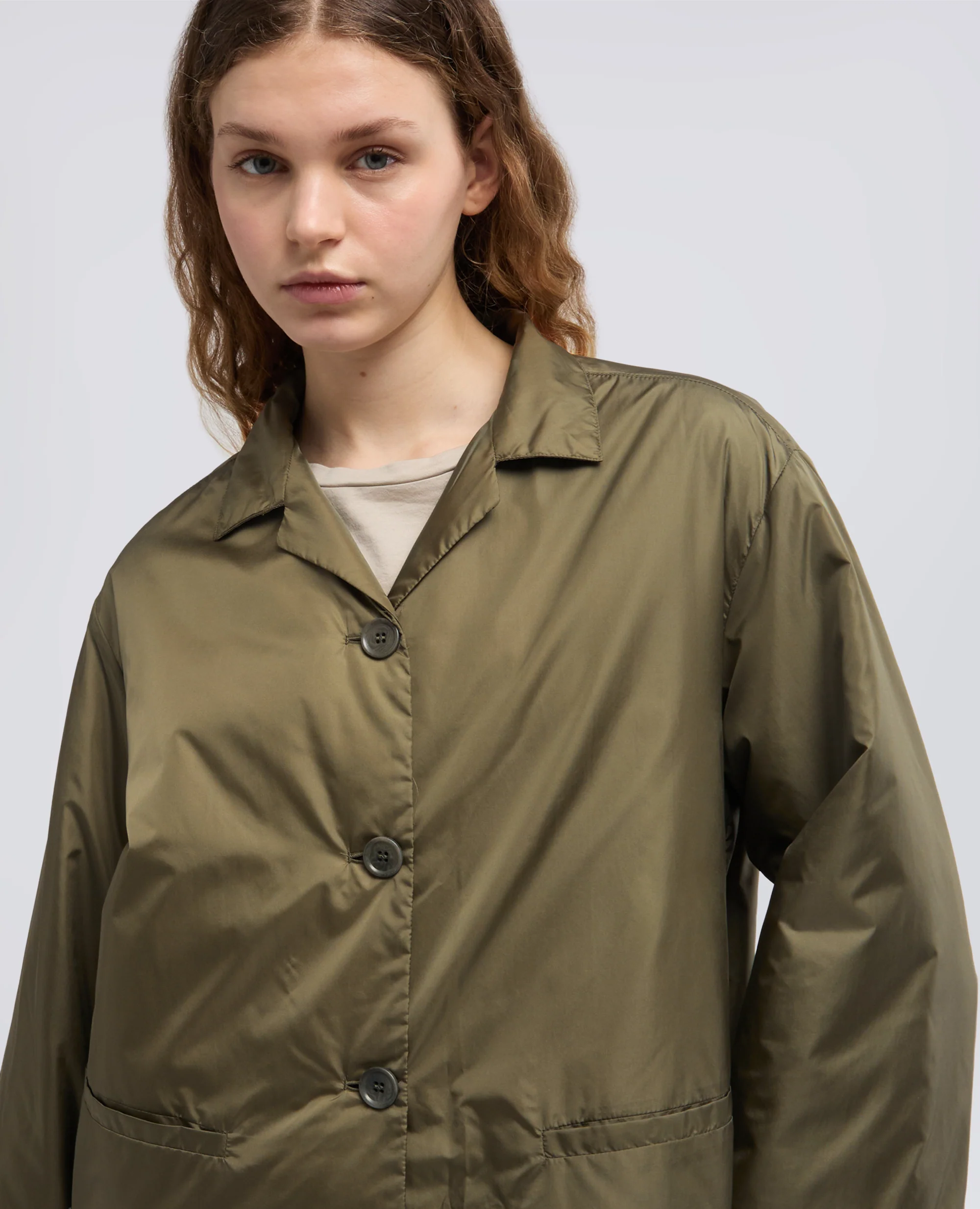 GIACCA IN NYLON - OLIVA - Image 4