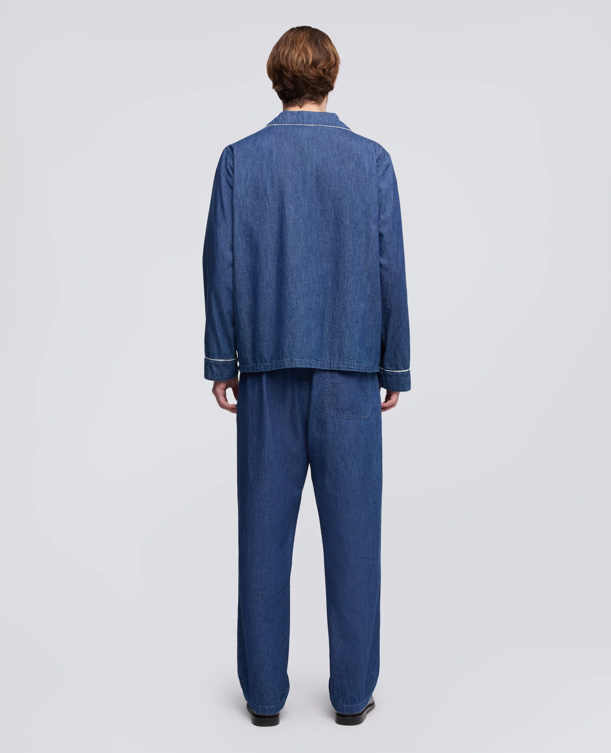 GIACCA PIAGIAMA IN DENIM DI COTONE LEGGERO - DENIM - Image 3