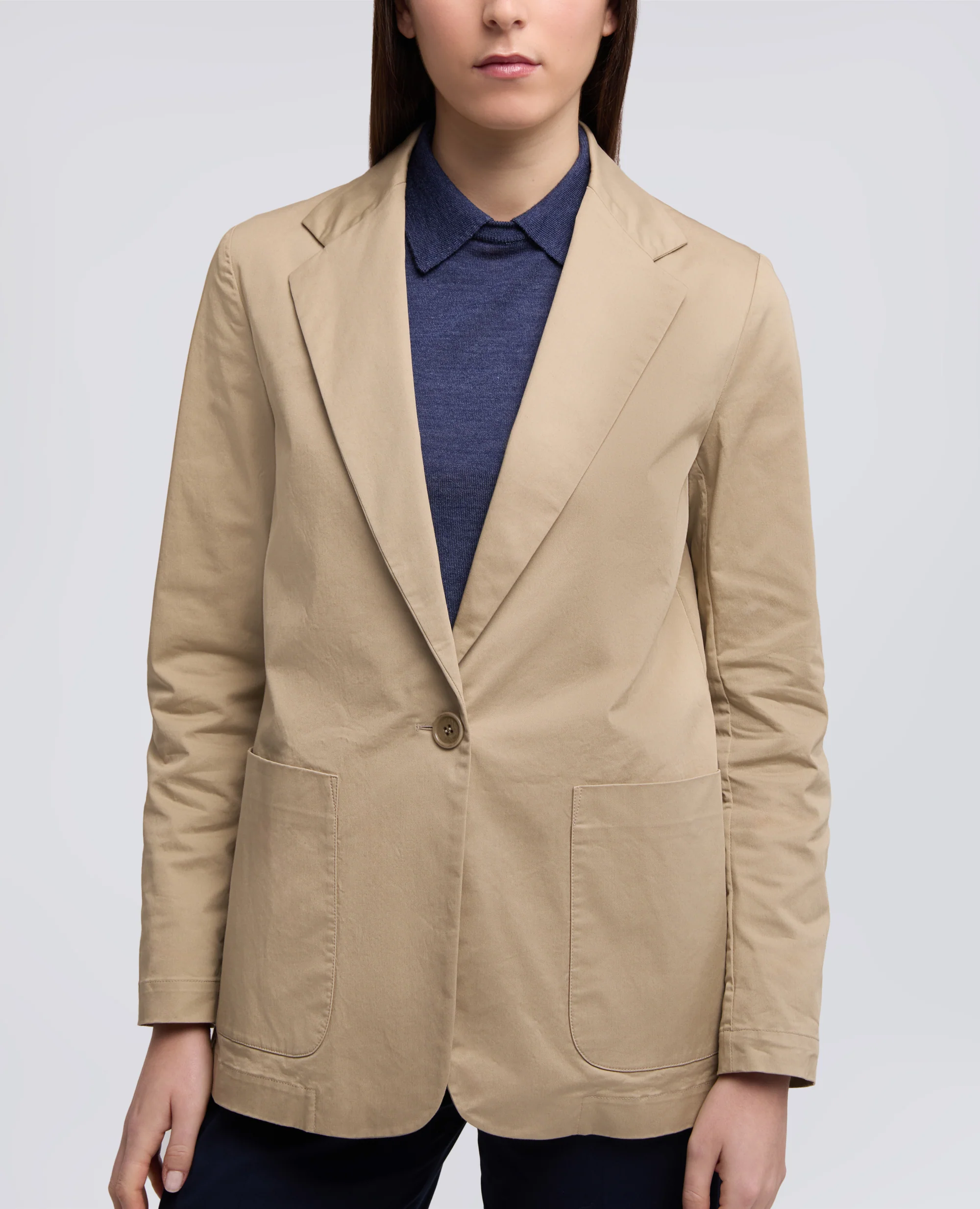 GIACCA MONOPETTO DECOSTRUITA IN TWILL DI COTONE STRETCH - COLONIALE - Image 4