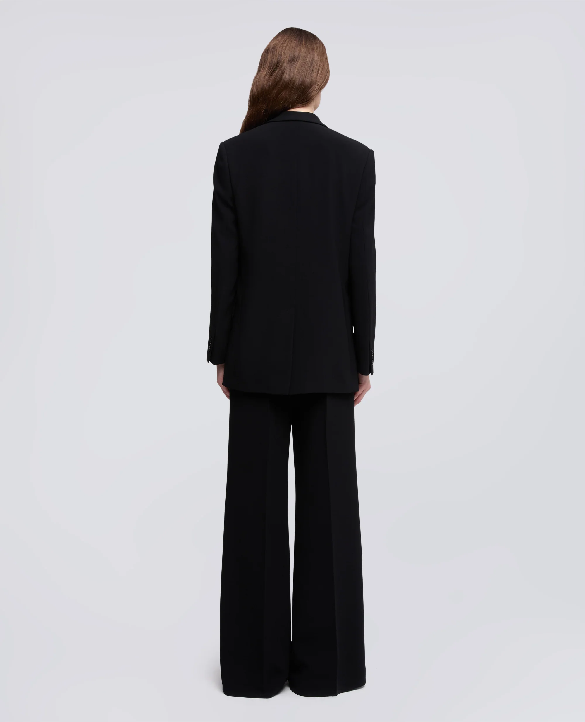 GIACCA MONOPETTO IN CADY CREPE IN TRIACETATO E POLIESTERE - NERO - Image 3