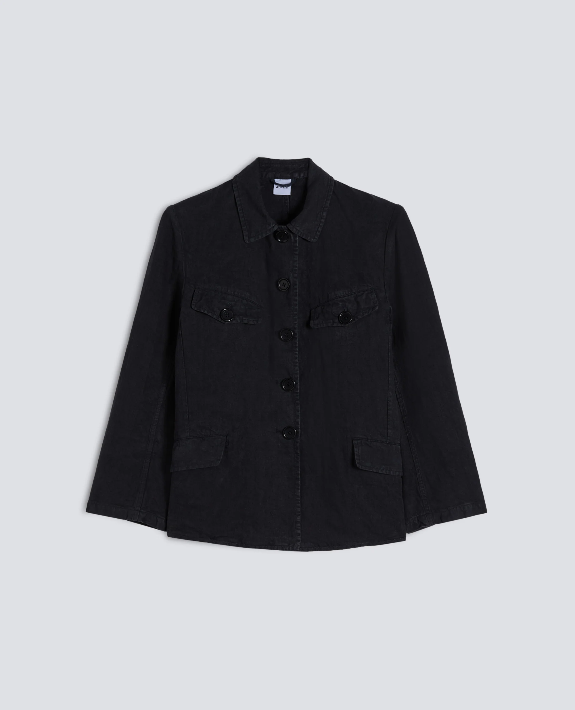 GIACCA MONOPETTO IN LINO FIAMMATO TINTO CAPO - NAVY