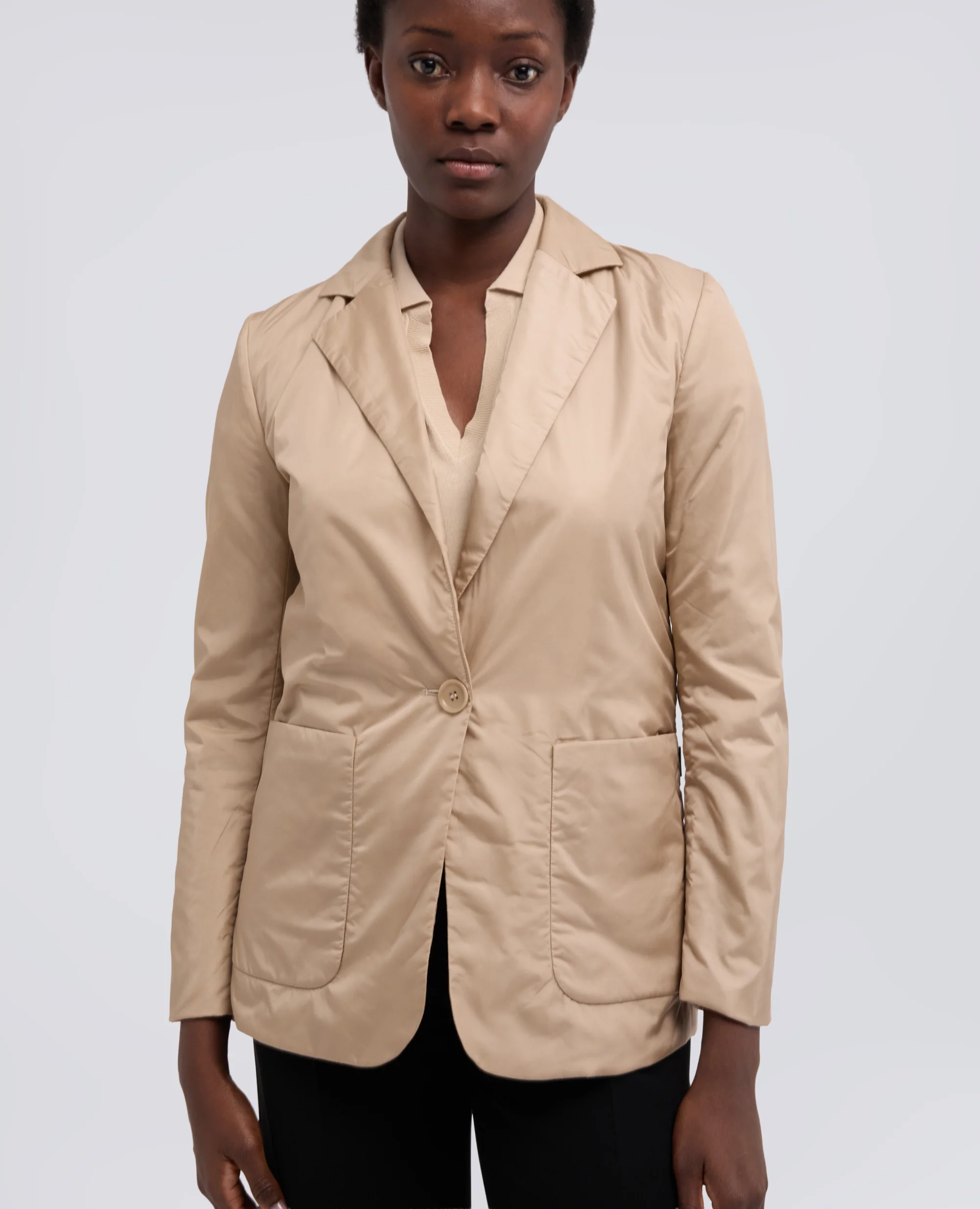 GIACCA IN NYLON IMBOTTITA - BEIGE - Image 4
