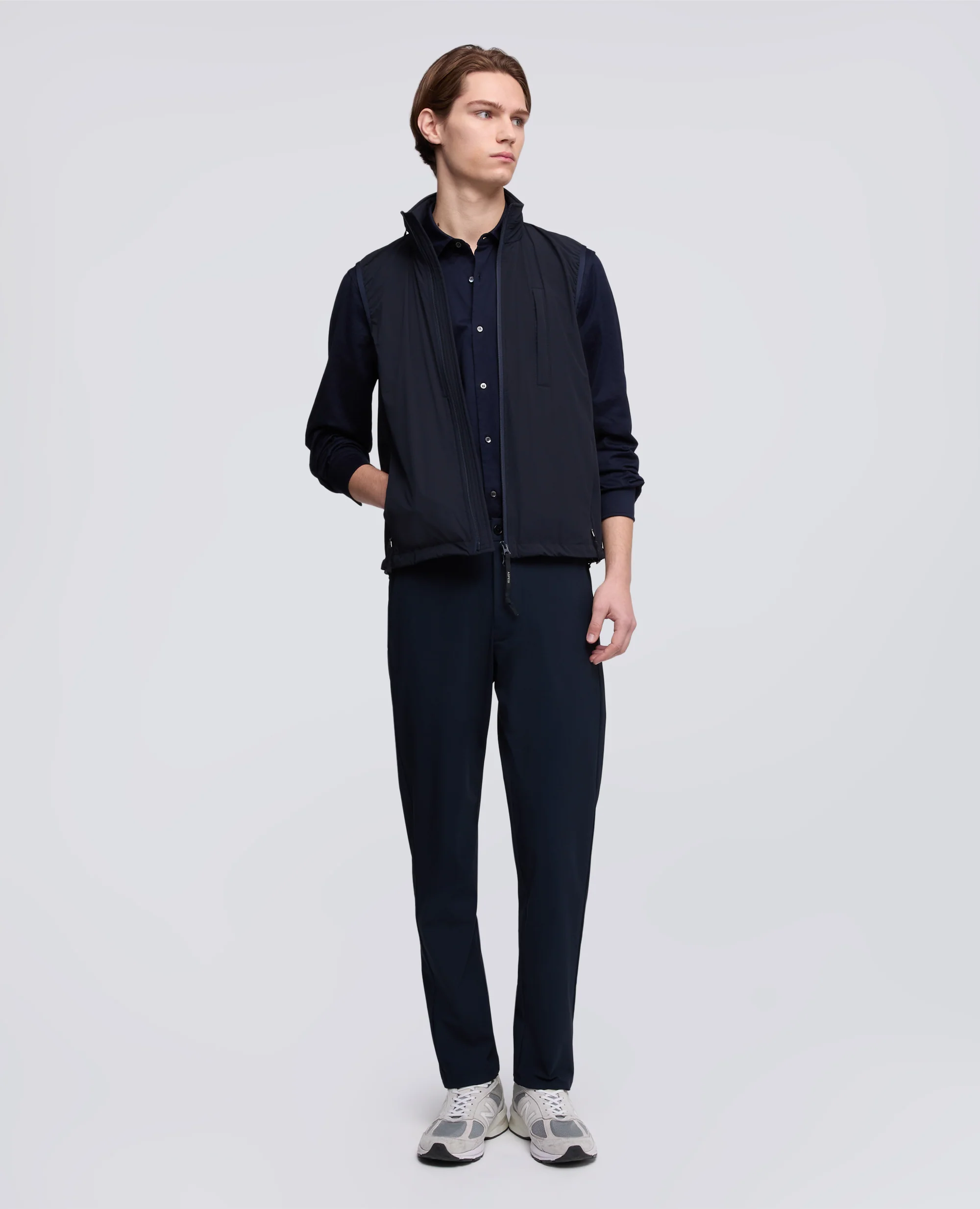 GILET SFODERATO IN NYLON STRETCH - NAVY - Image 2