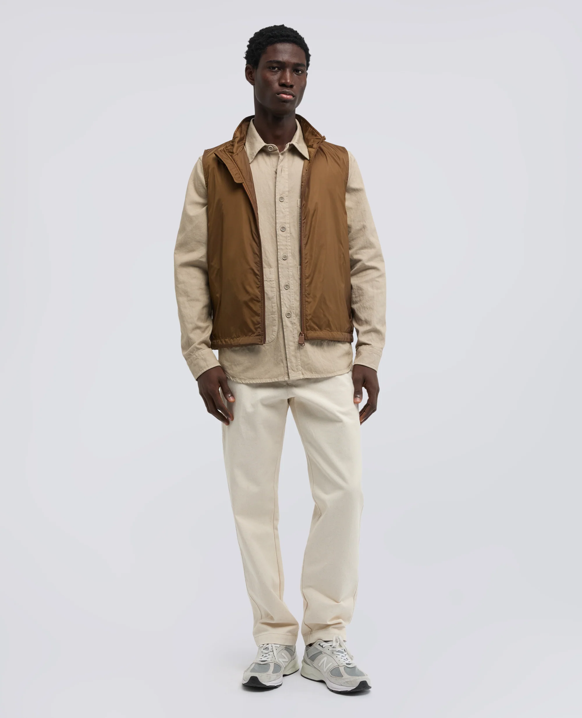 GILET VERNES IN NYLON - BISCOTTO - Image 2