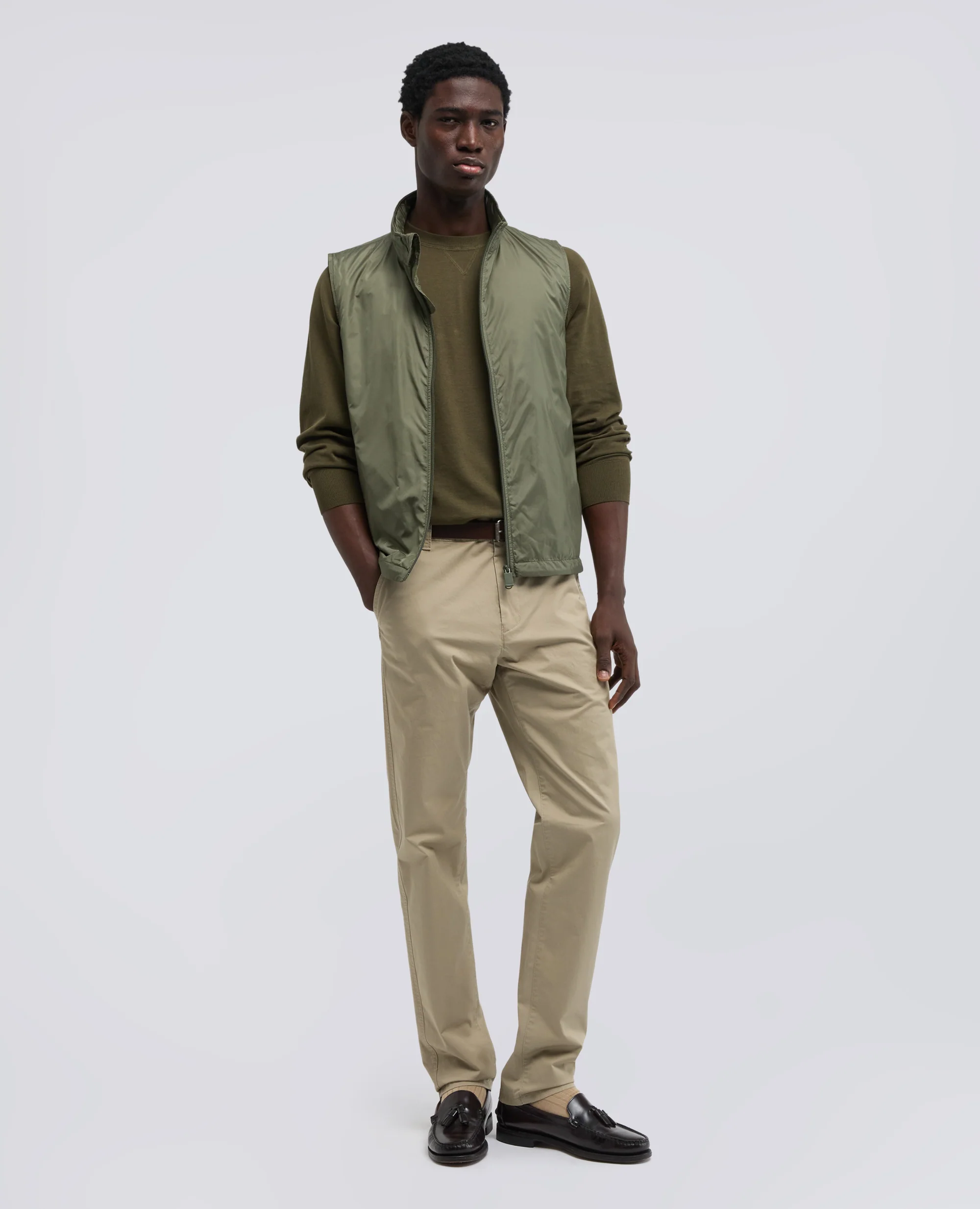 GILET VERNES IN NYLON - OLIVA - Image 2