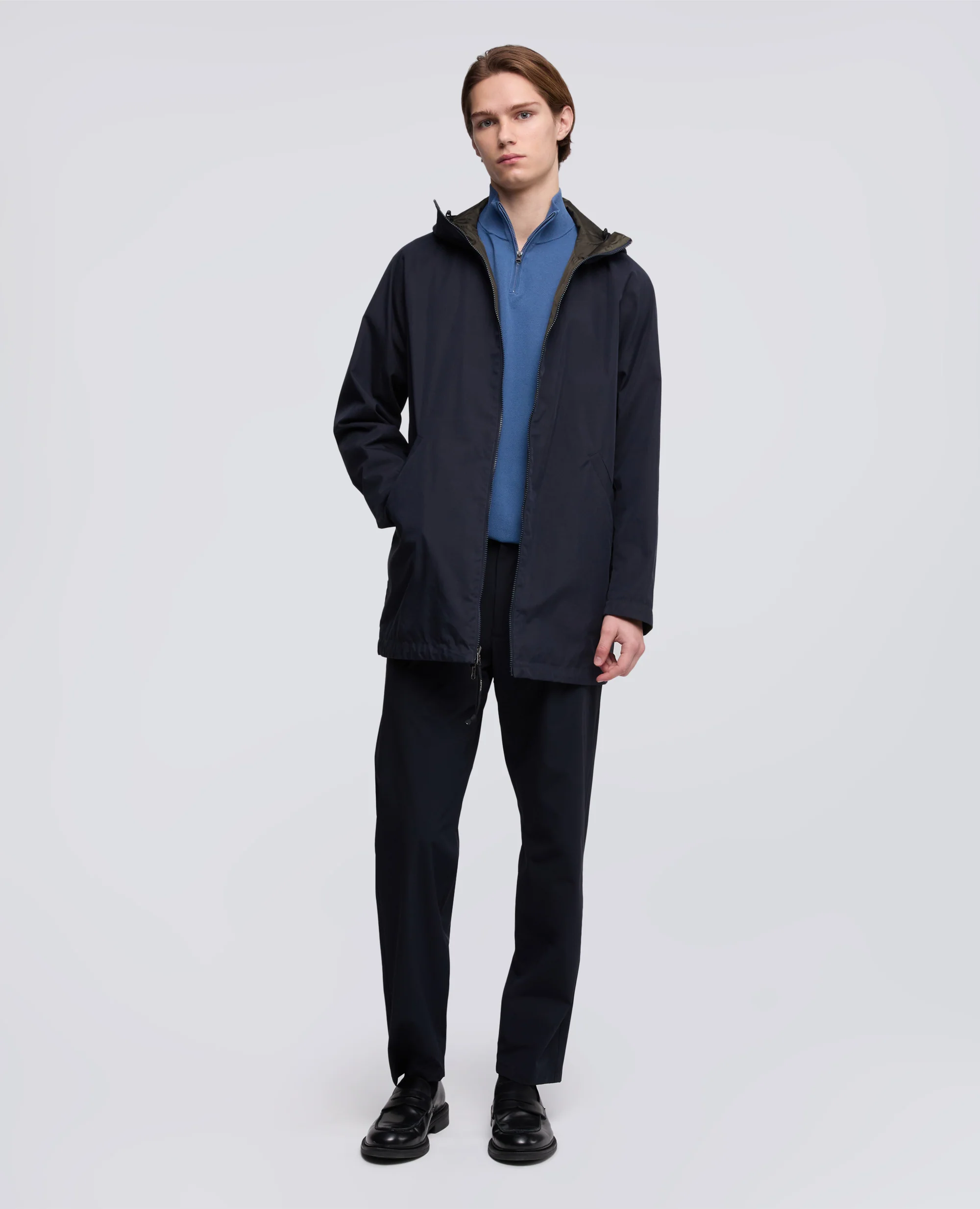 GIUBBOTTO REVERSIBILE IN TWILL DI COTONE E POLIAMMIDE - NAVY - Image 2