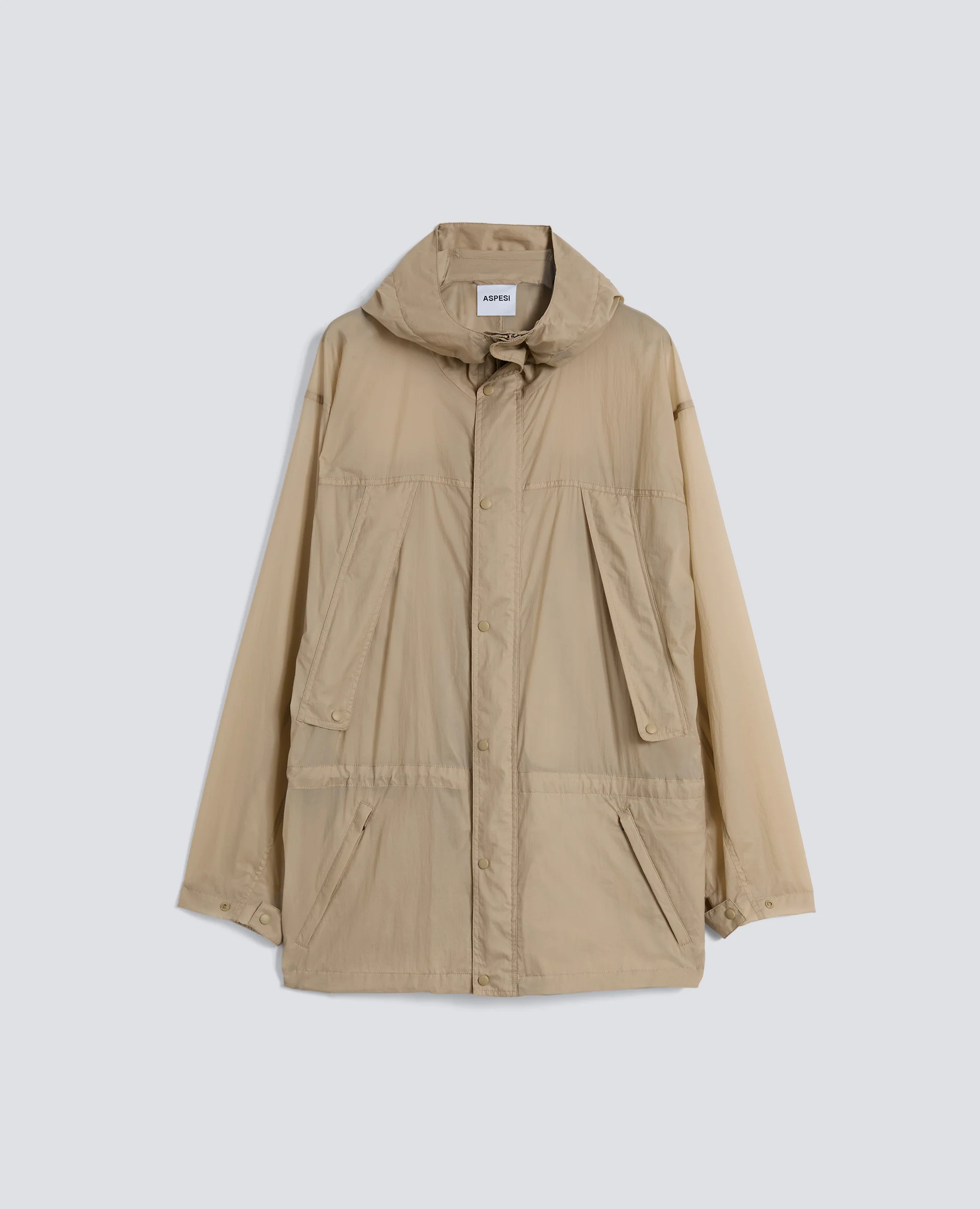 GIUBBOTTO PARKA SFODERATO REALIZZATO IN NYLON - SABBIA