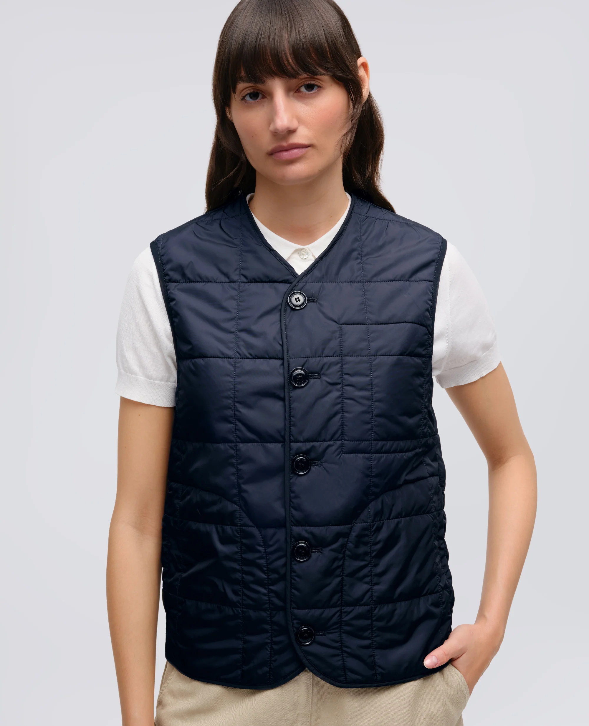 GIUBBOTTO MINI FIELD IN GABARDINE DI COTONE CON GILET INTERNO - NAVY - Image 6