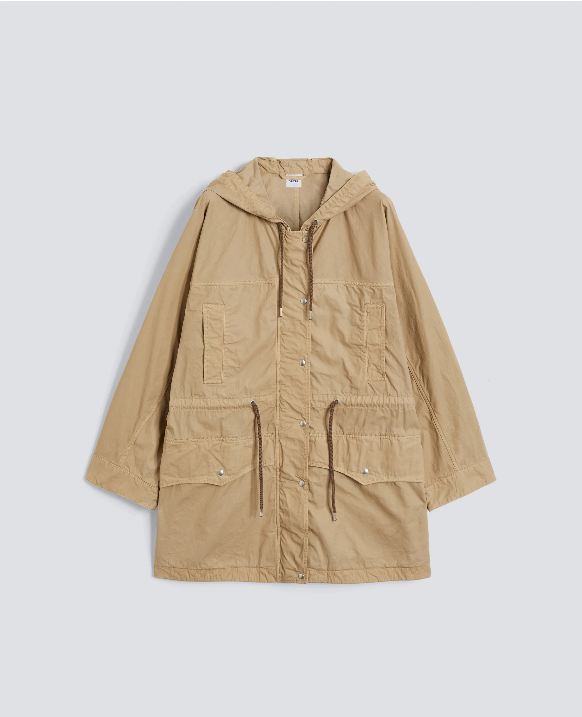 PARKA IN TELA DI COTONE TINTO CAPO - BEIGE