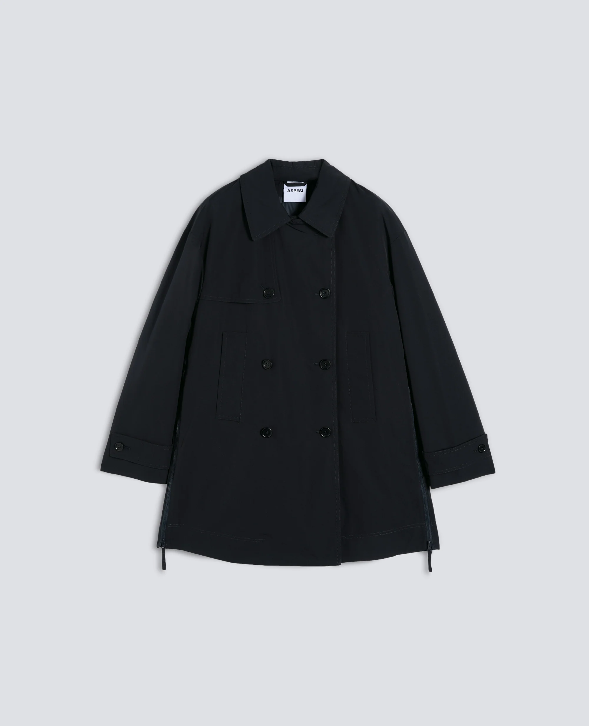 TRENCH CORTO SCARLETT IN MISTO COTONE - NAVY
