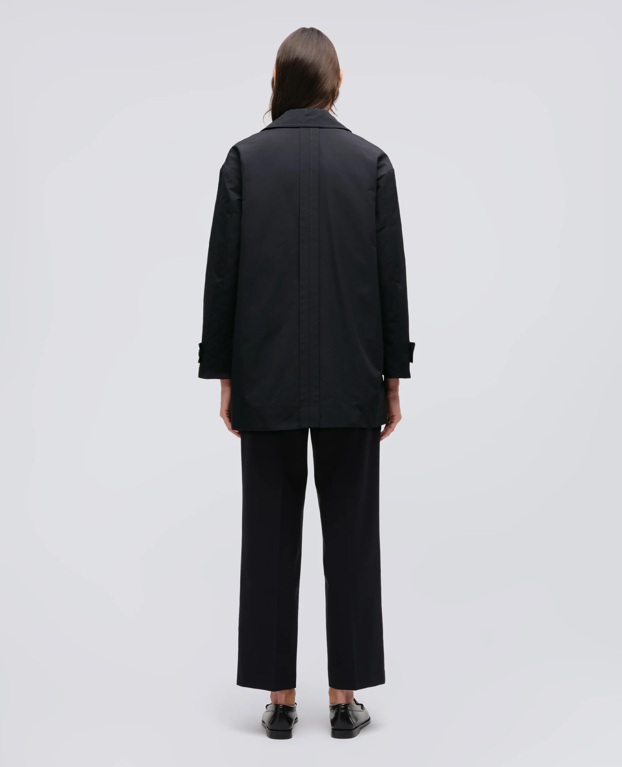 TRENCH CORTO SCARLETT IN MISTO COTONE - NAVY - Image 3