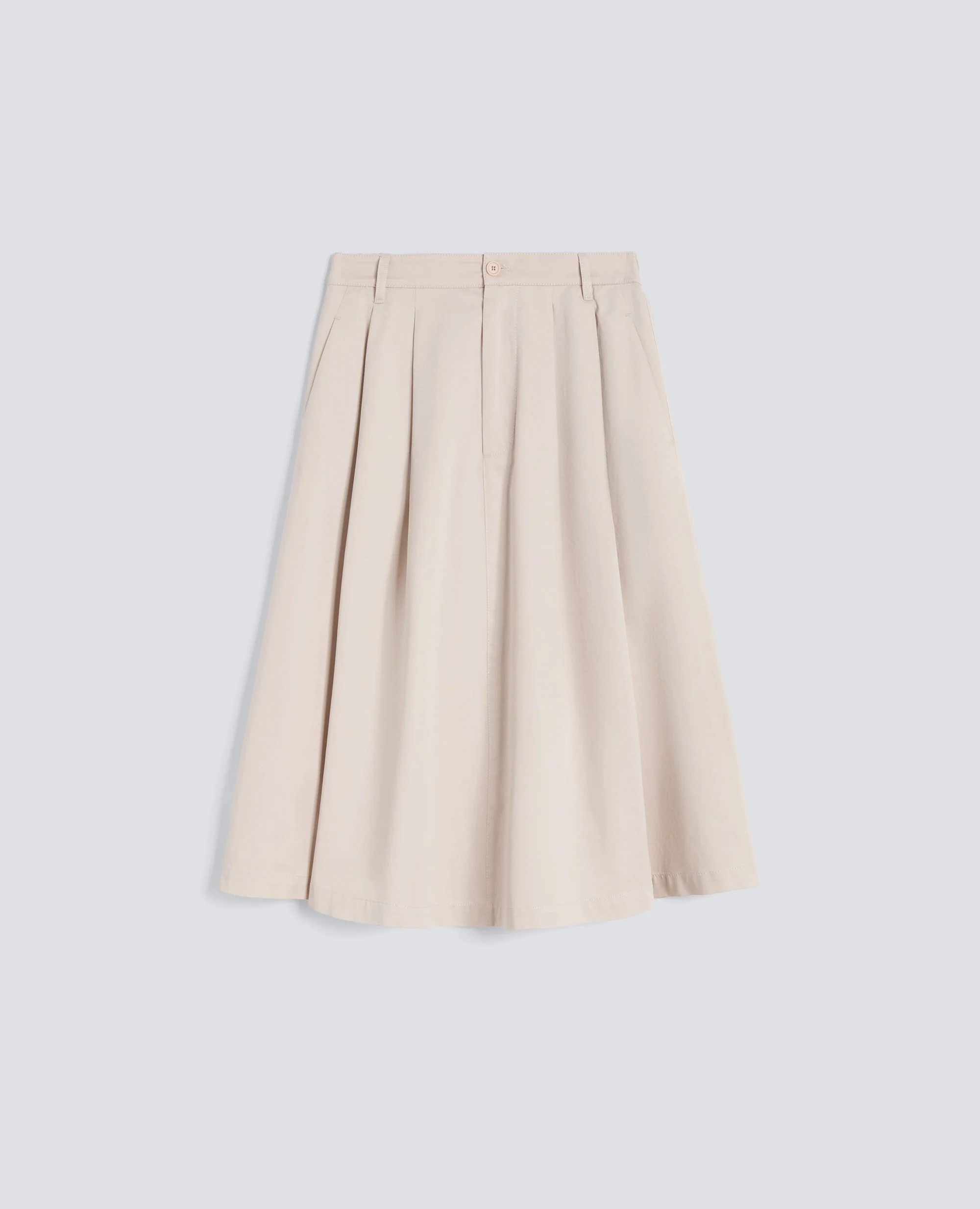 GONNA IN EXTRA FINE TWILL DI COTONE - GESSO