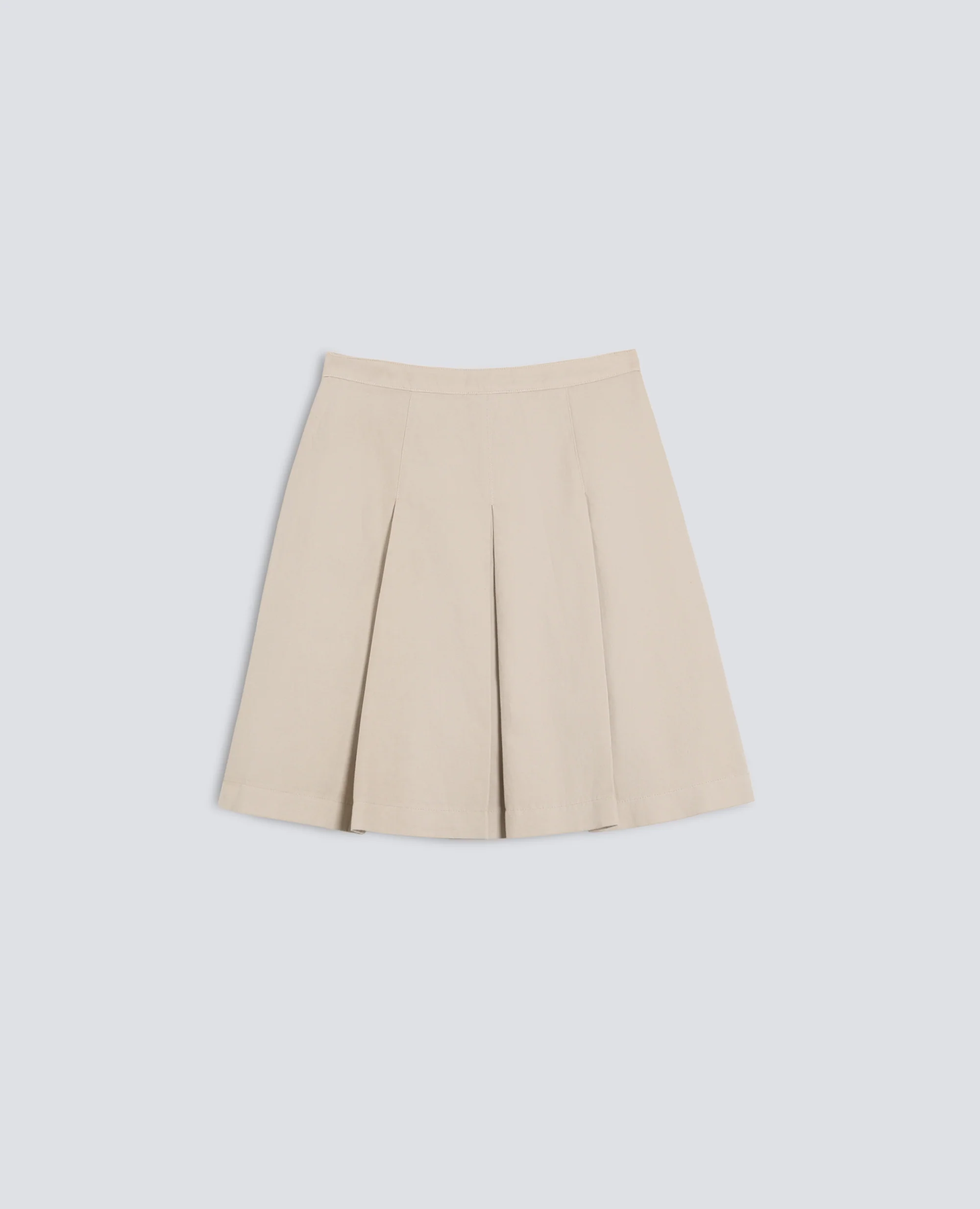 GONNA IN GABARDINE DI COTONE E LINO TINTO CAPO - BEIGE