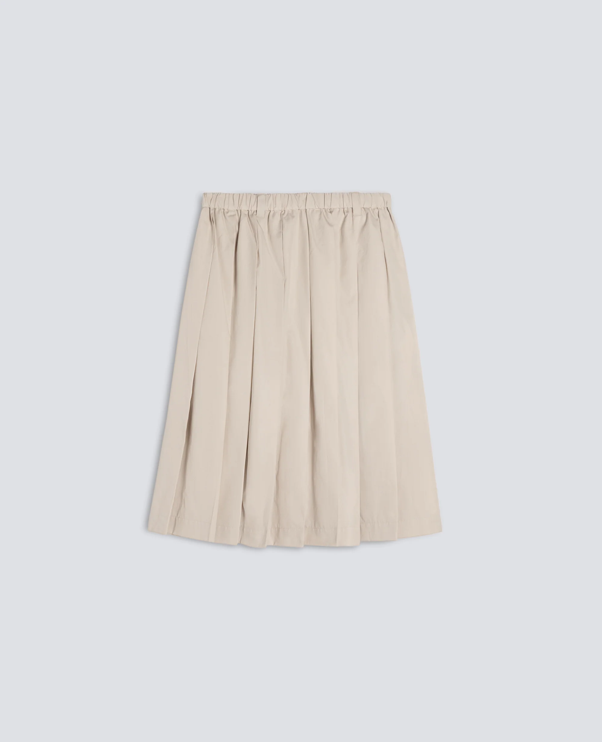GONNA A PIEGHE IN POPELINE DI COTONE - BEIGE