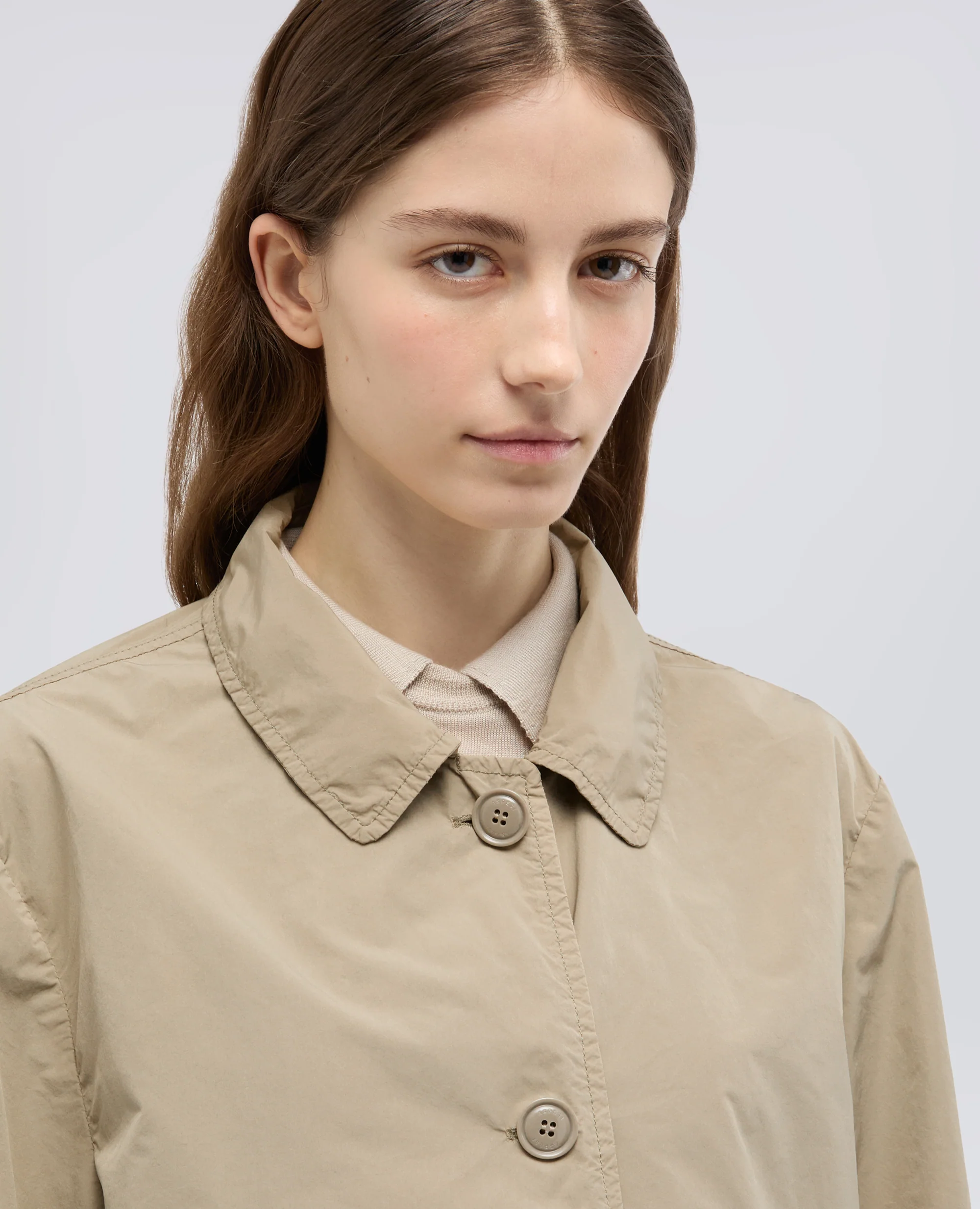 IMPERMEABILE IN POLIESTERE E NYLON COMPATTO - BEIGE - Image 4