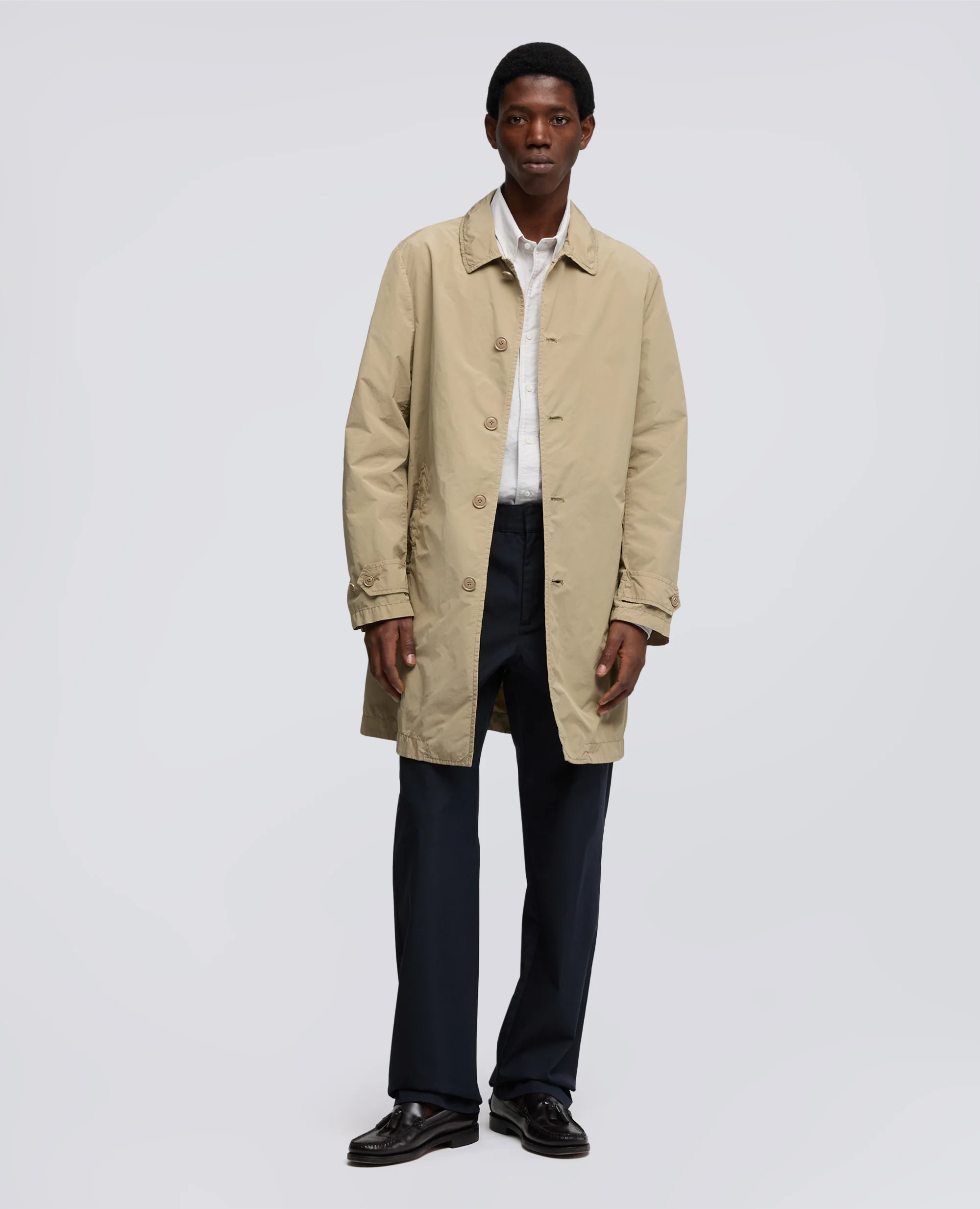 IMPERMEABILE IN POLIESTERE E NYLON COMPATTO - BEIGE - Image 2