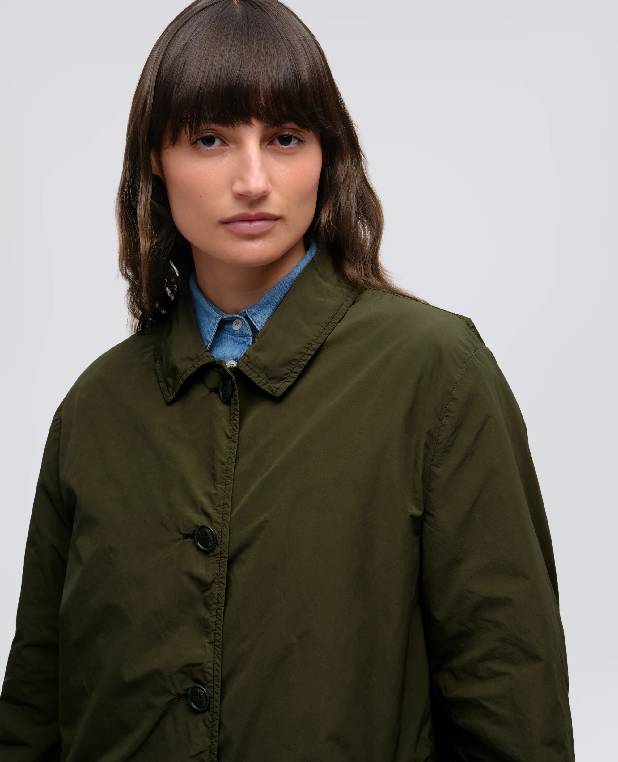 IMPERMEABILE IN POLIESTERE E NYLON COMPATTO - MILITARE - Image 4