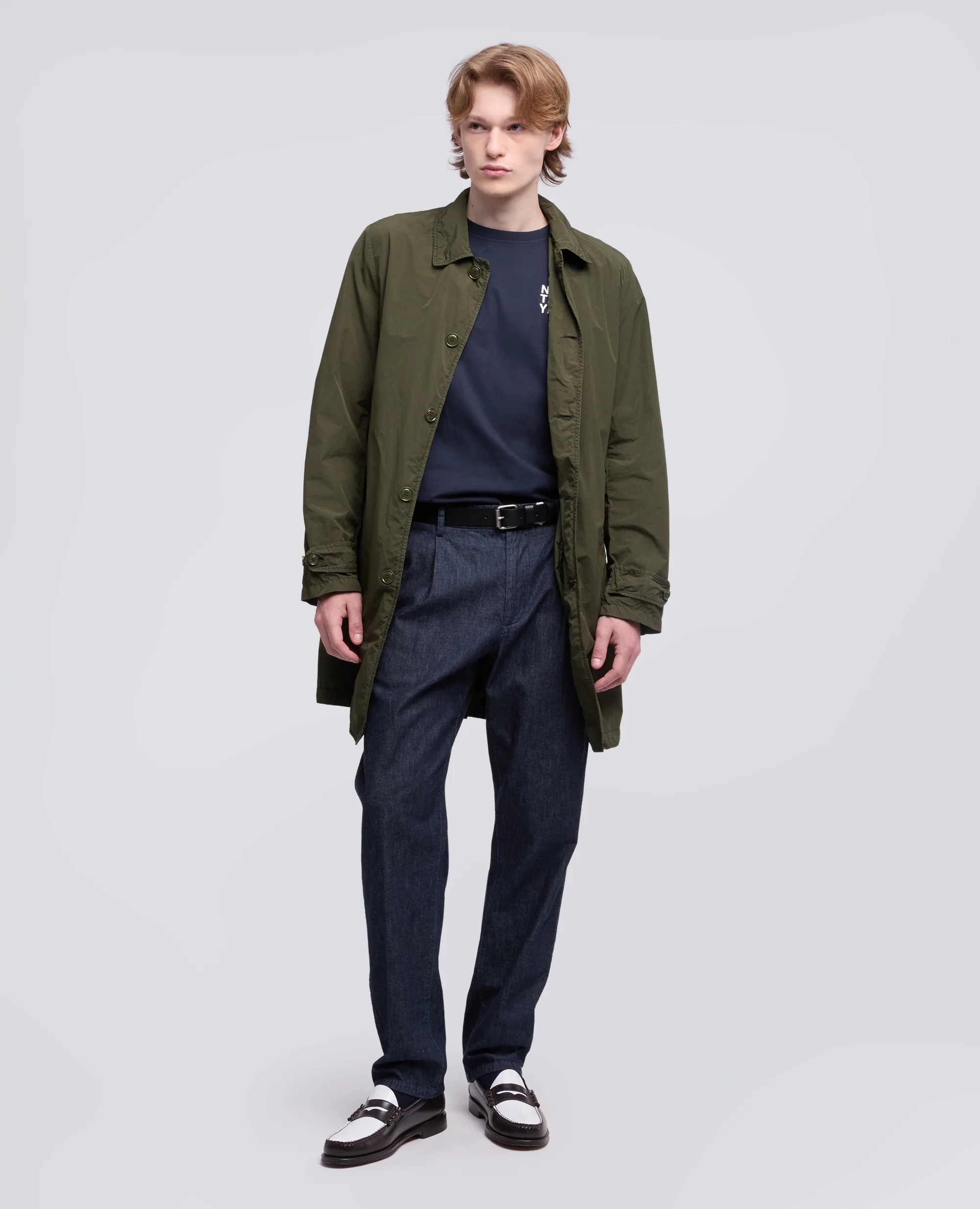 IMPERMEABILE IN POLIESTERE E NYLON COMPATTO - MILITARE - Image 2
