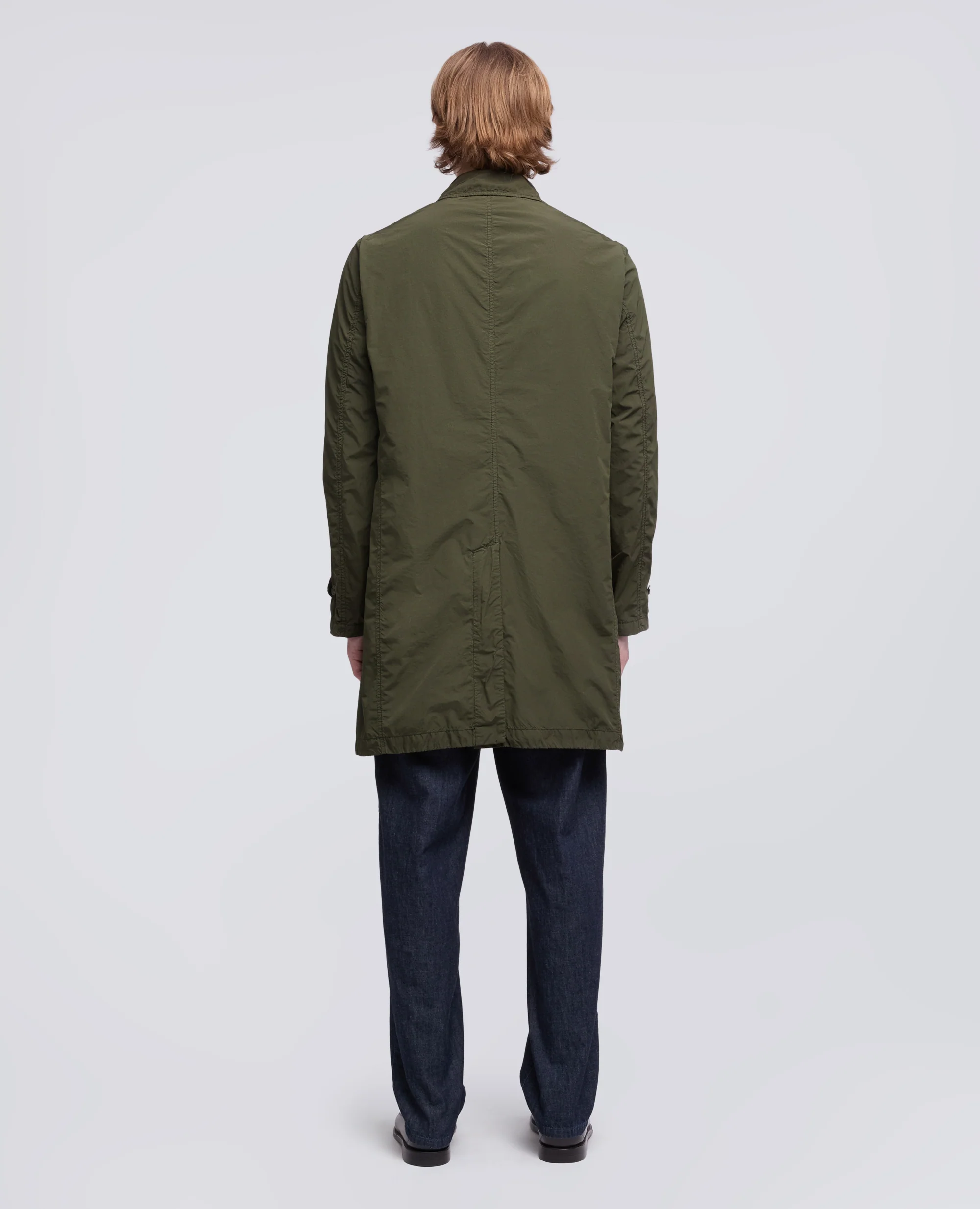 IMPERMEABILE IN POLIESTERE E NYLON COMPATTO - MILITARE - Image 3