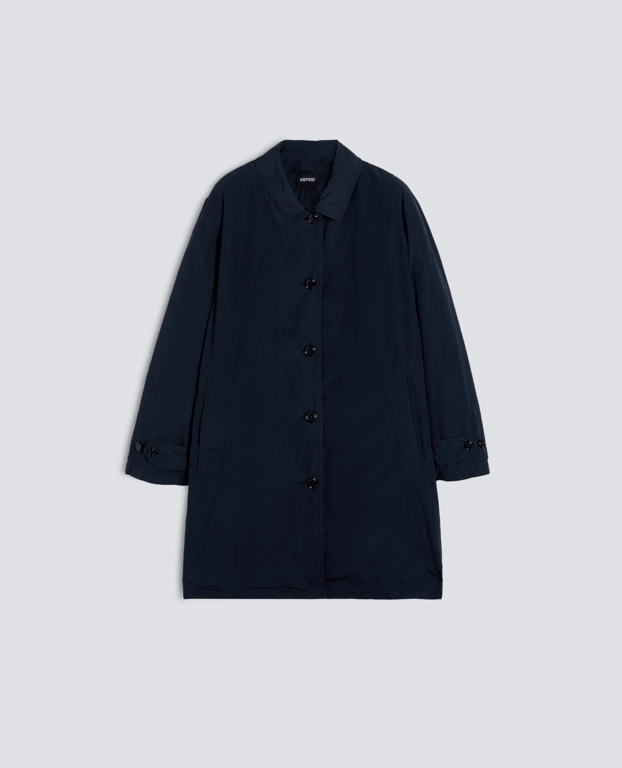 IMPERMEABILE IN POLIESTERE E NYLON COMPATTO - NAVY