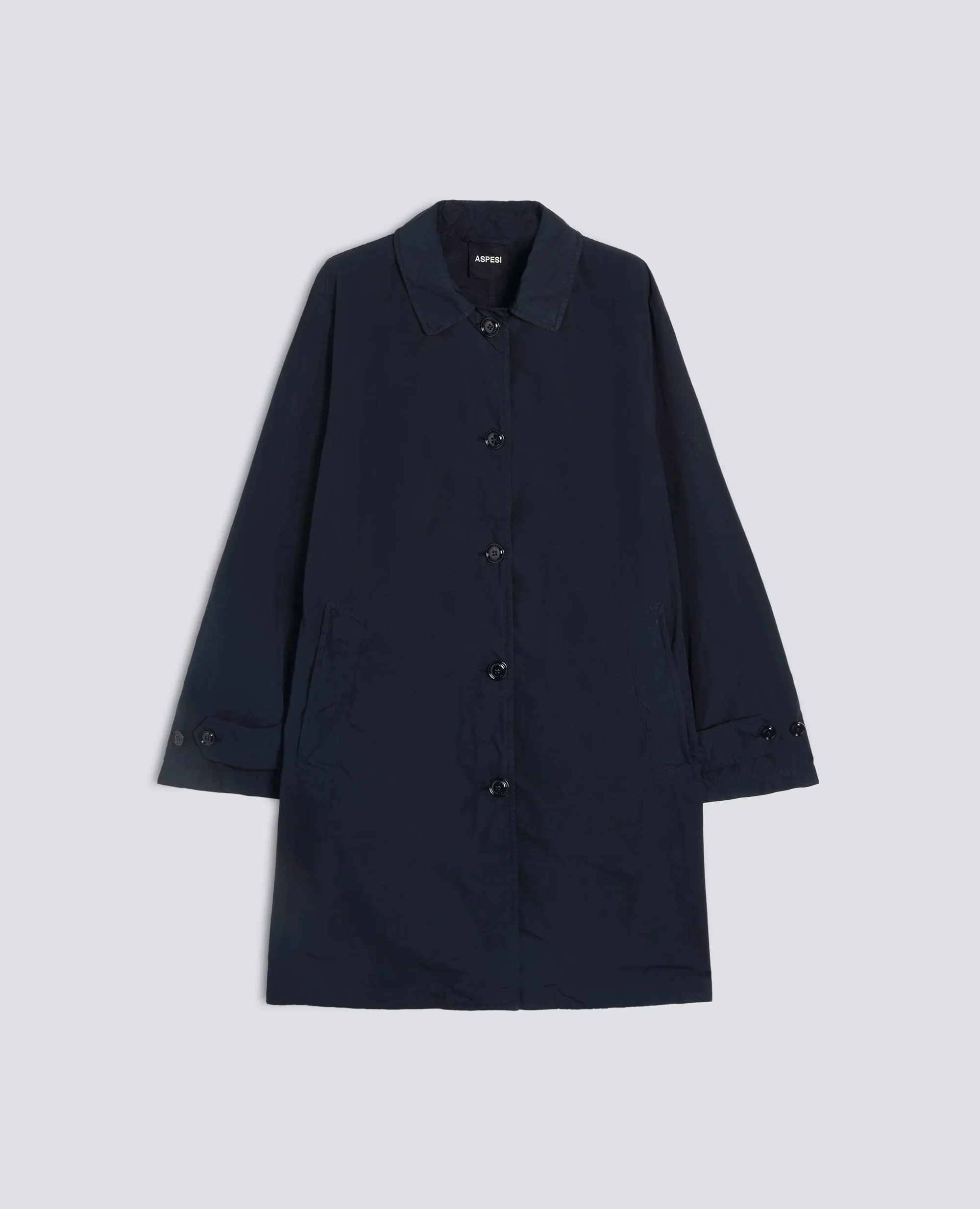 IMPERMEABILE IN POLIESTERE E NYLON COMPATTO - NAVY