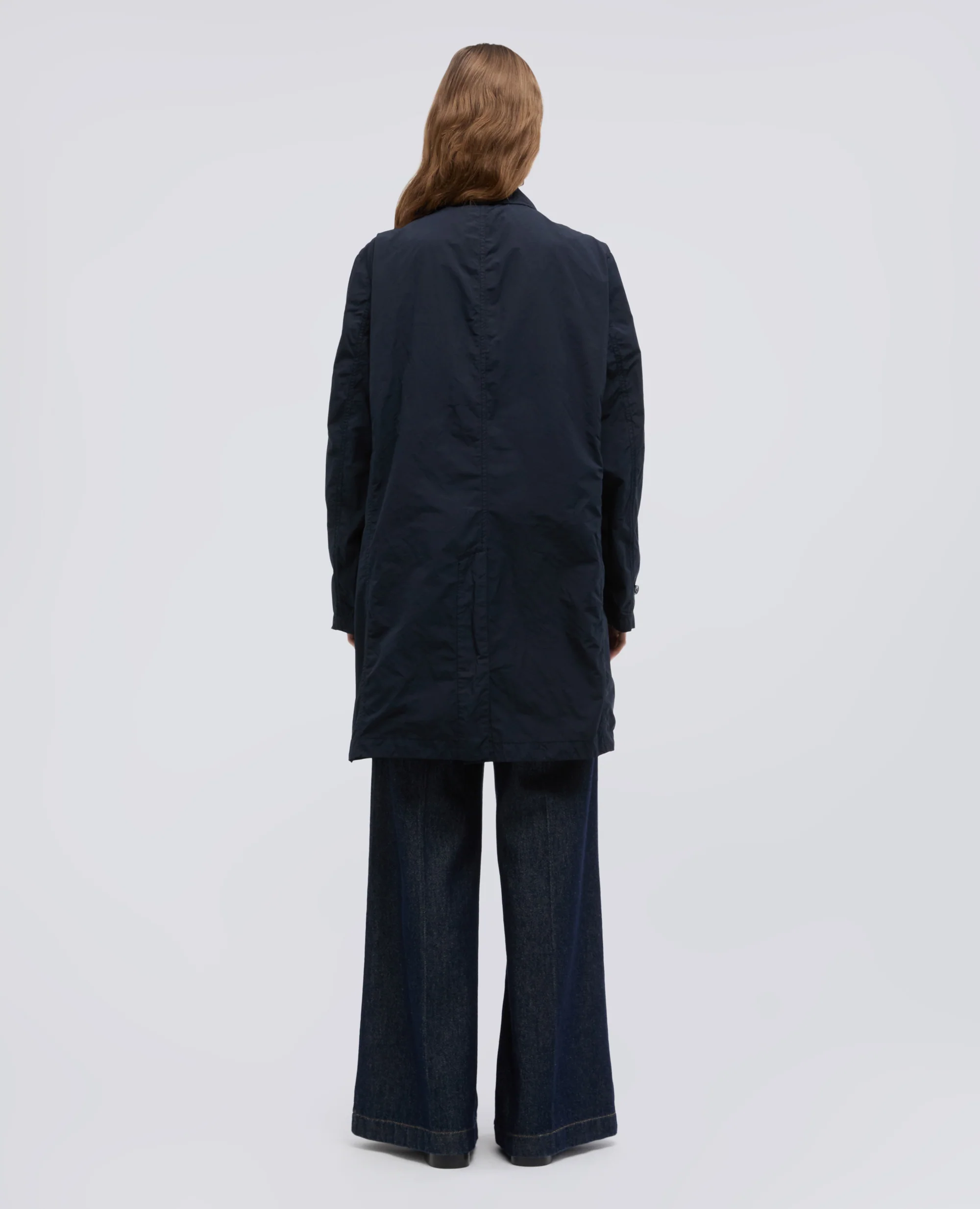 IMPERMEABILE IN POLIESTERE E NYLON COMPATTO - NAVY - Image 3