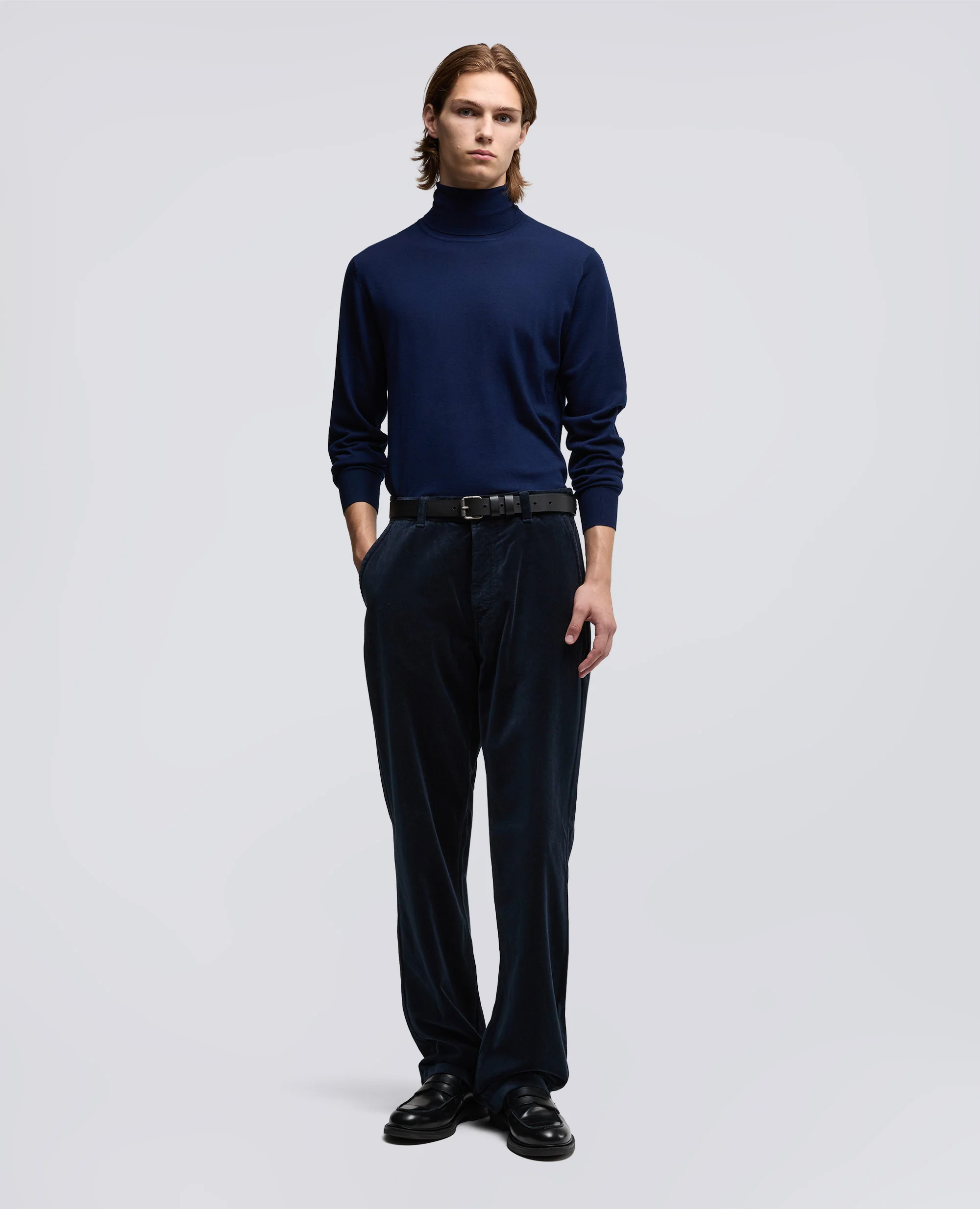 MAGLIA DOLCEVITA IN LANA MERINO - BLU - Image 2