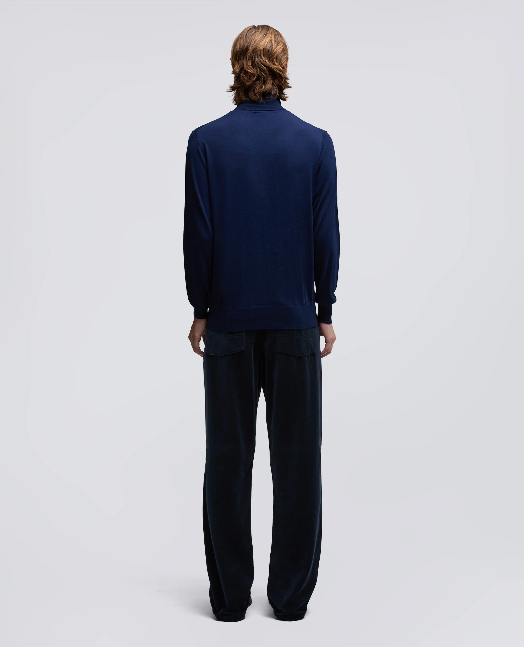MAGLIA DOLCEVITA IN LANA MERINO - BLU - Image 3
