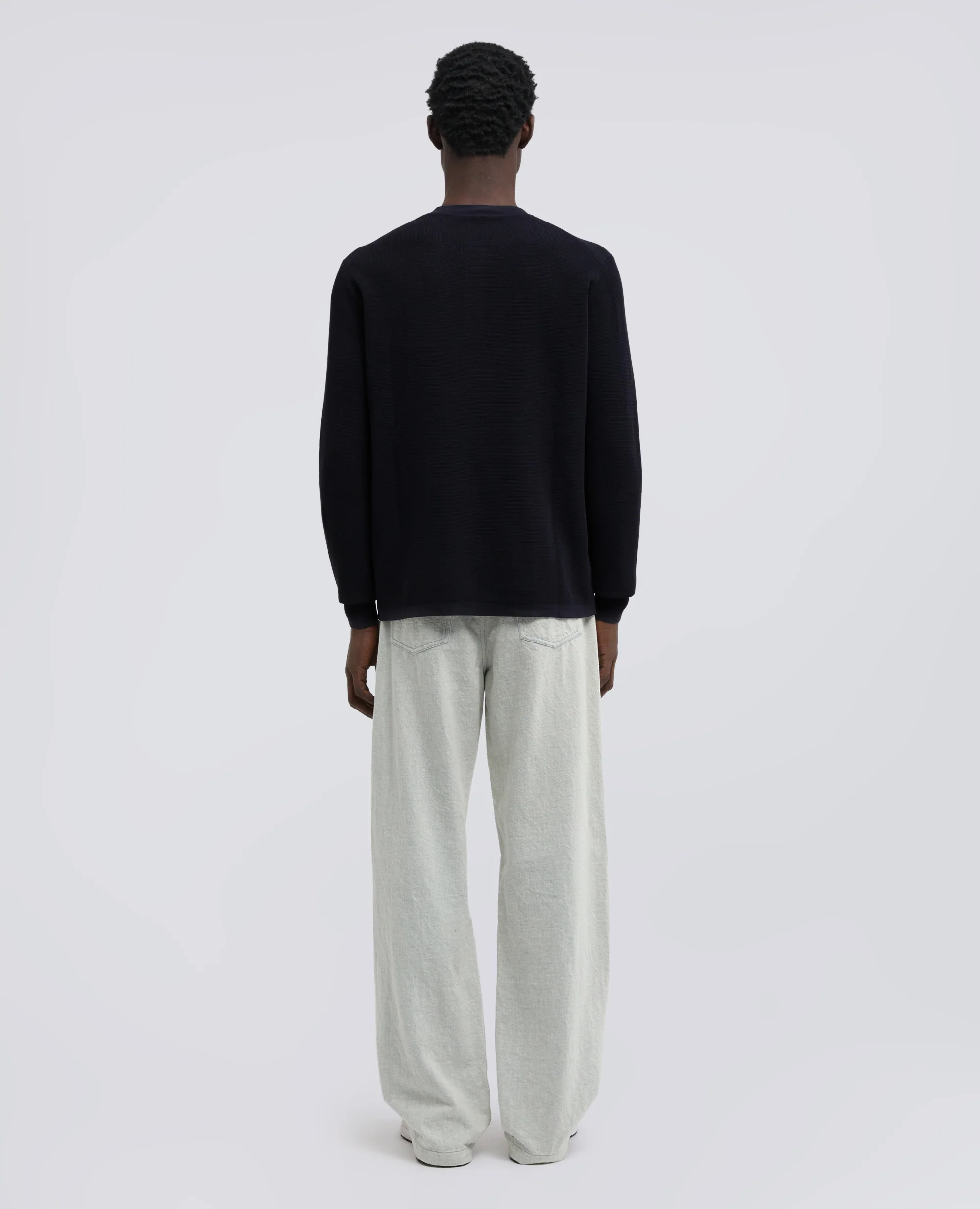 MAGLIA GIROCOLLO IN COTONE - NAVY - Image 3