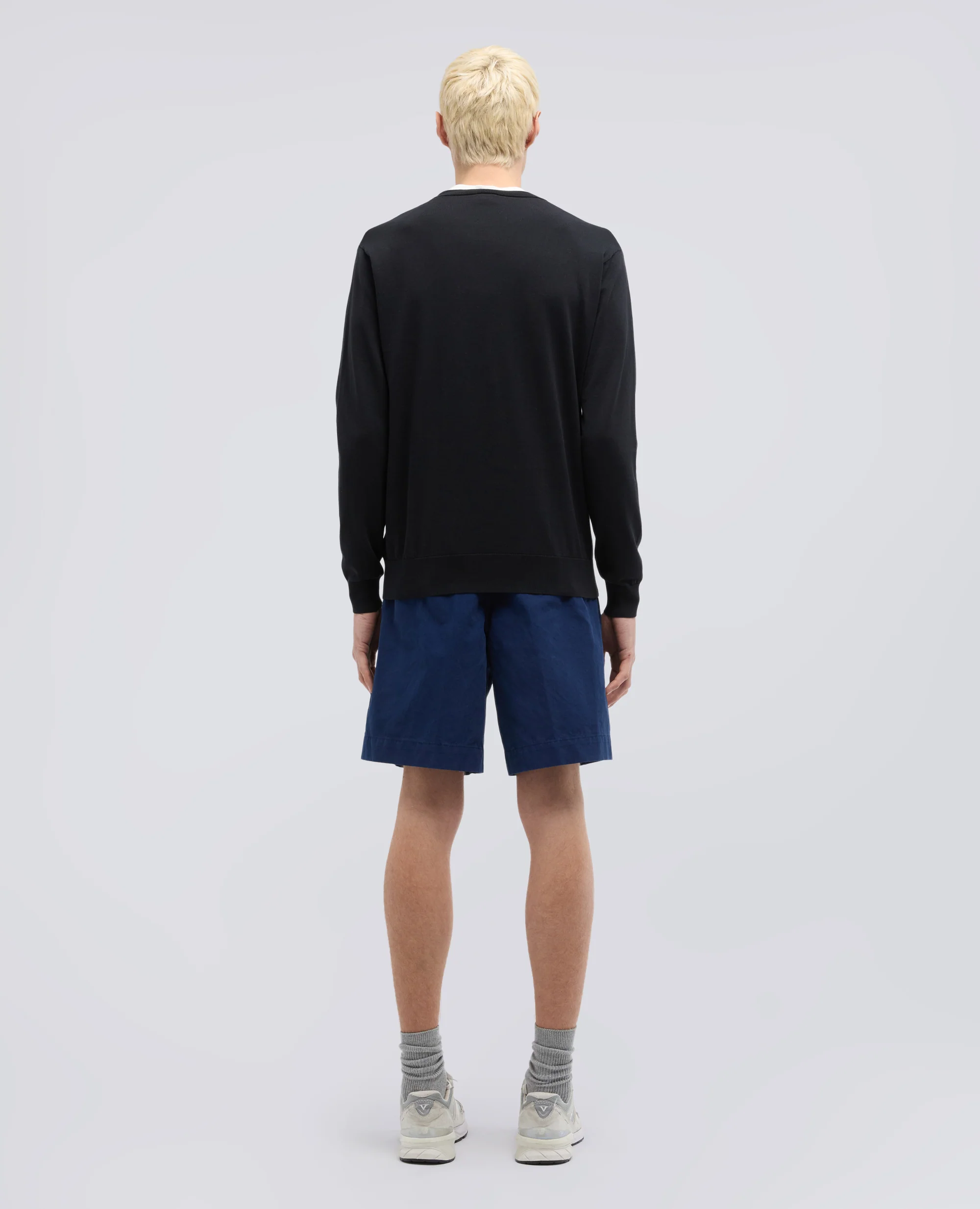 MAGLIA GIROCOLLO IN COTONE - NERO - Image 3