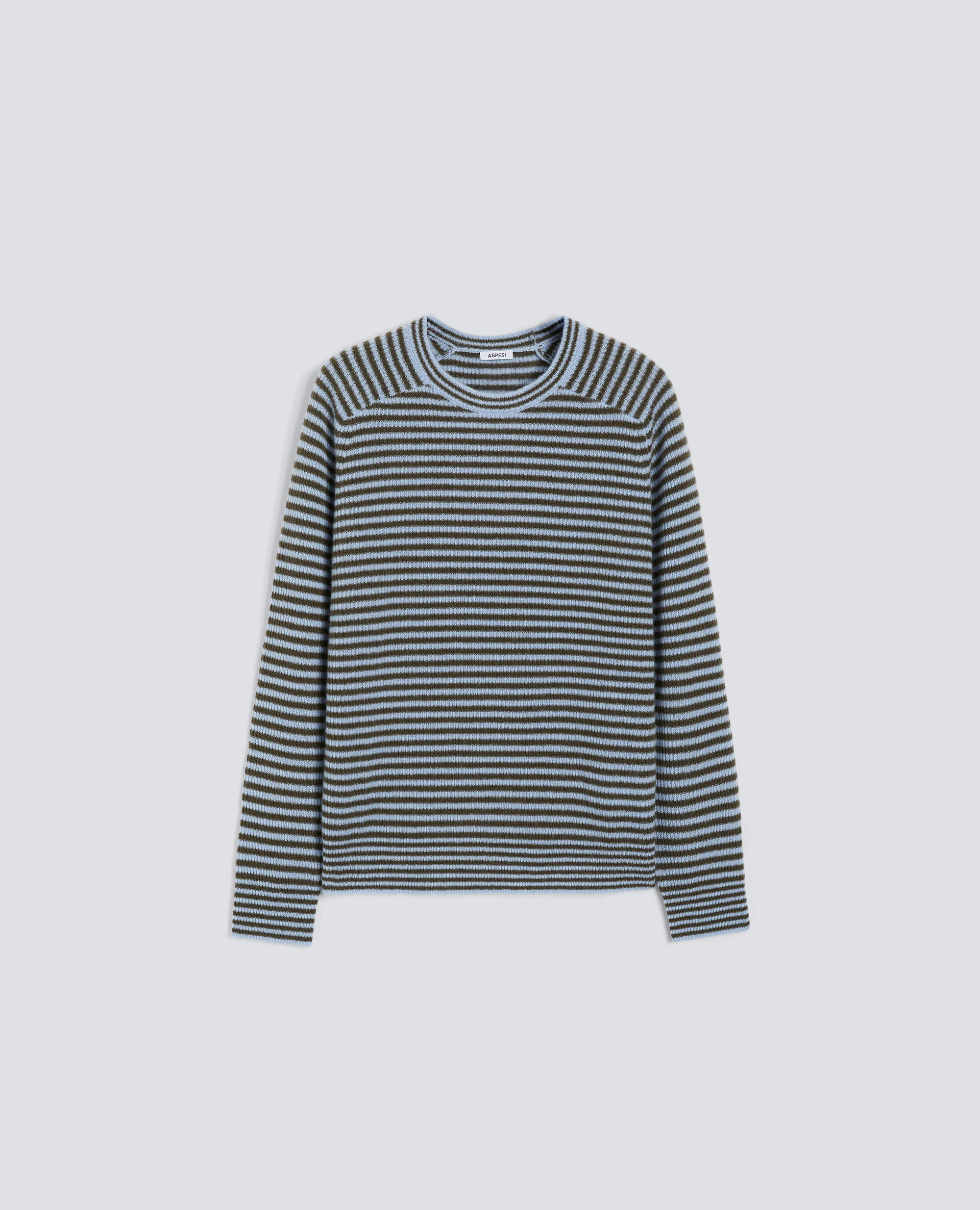 MAGLIA GIROCOLLO IN PURO CASHMERE - RIGA AZZURRA