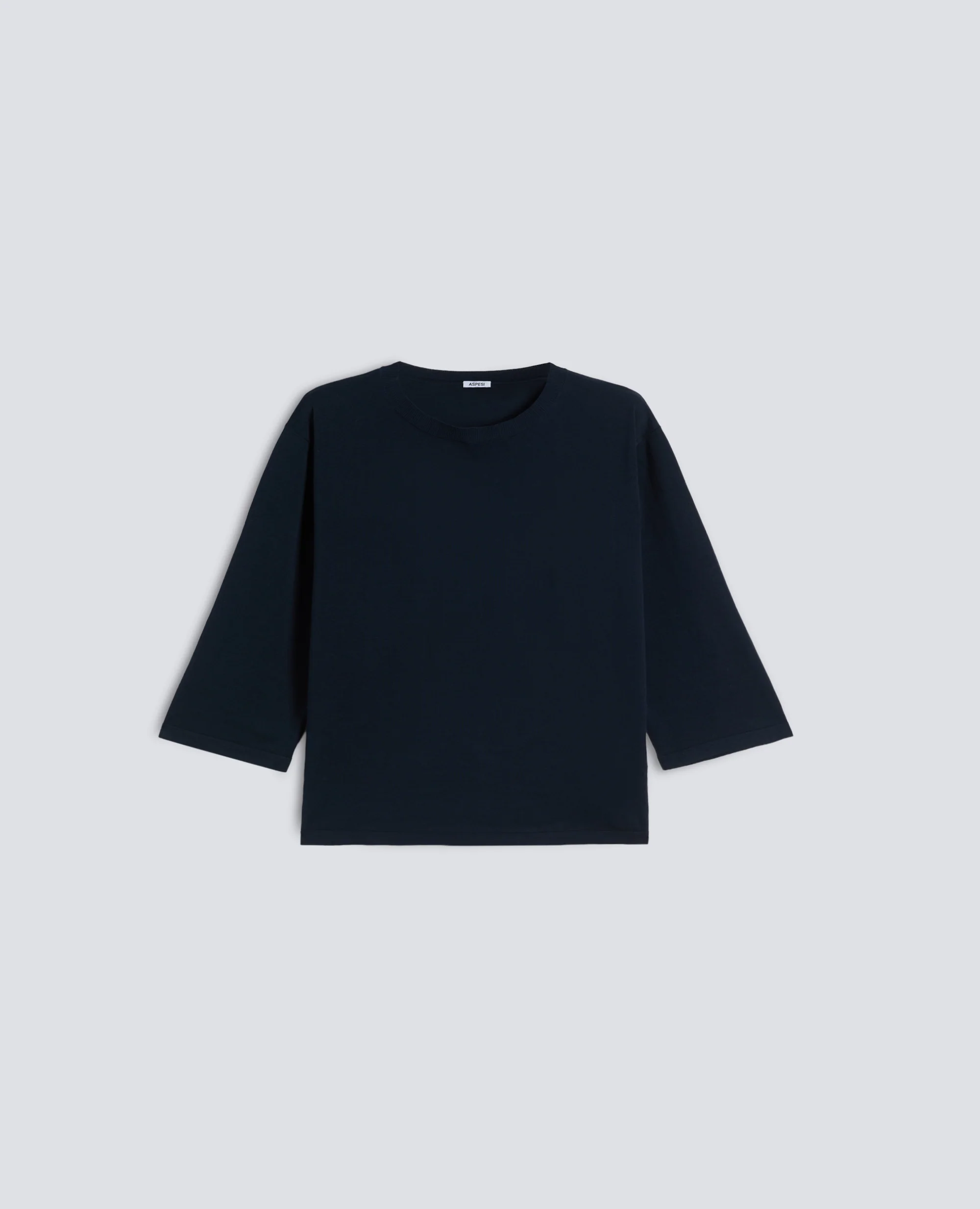 MAGLIA SCOLLO A BARCHETTA IN PURO COTONE - NAVY