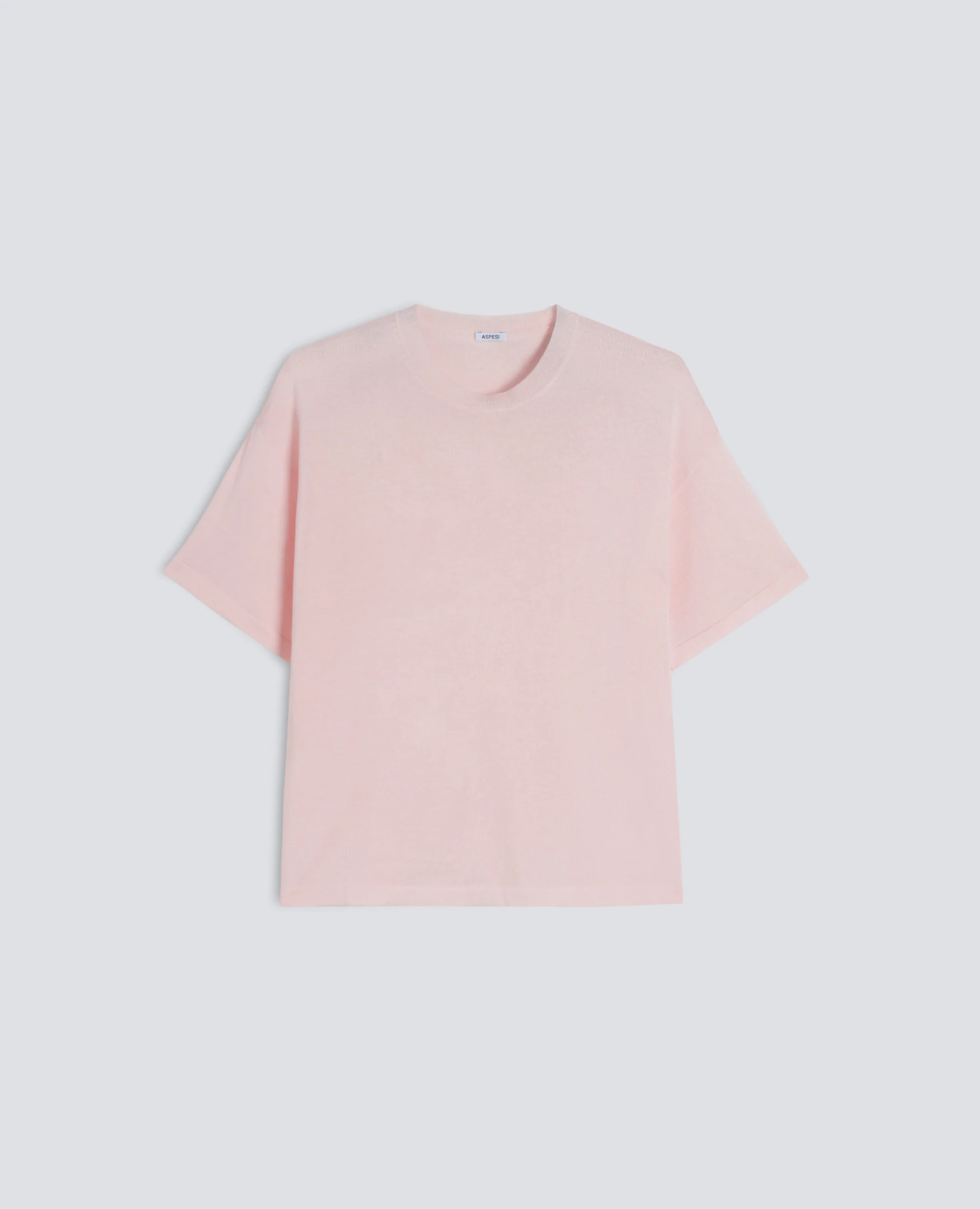 T-SHIRT DI MAGLIA IN MISTO SETA, COTONE E CASHMERE - ROSA