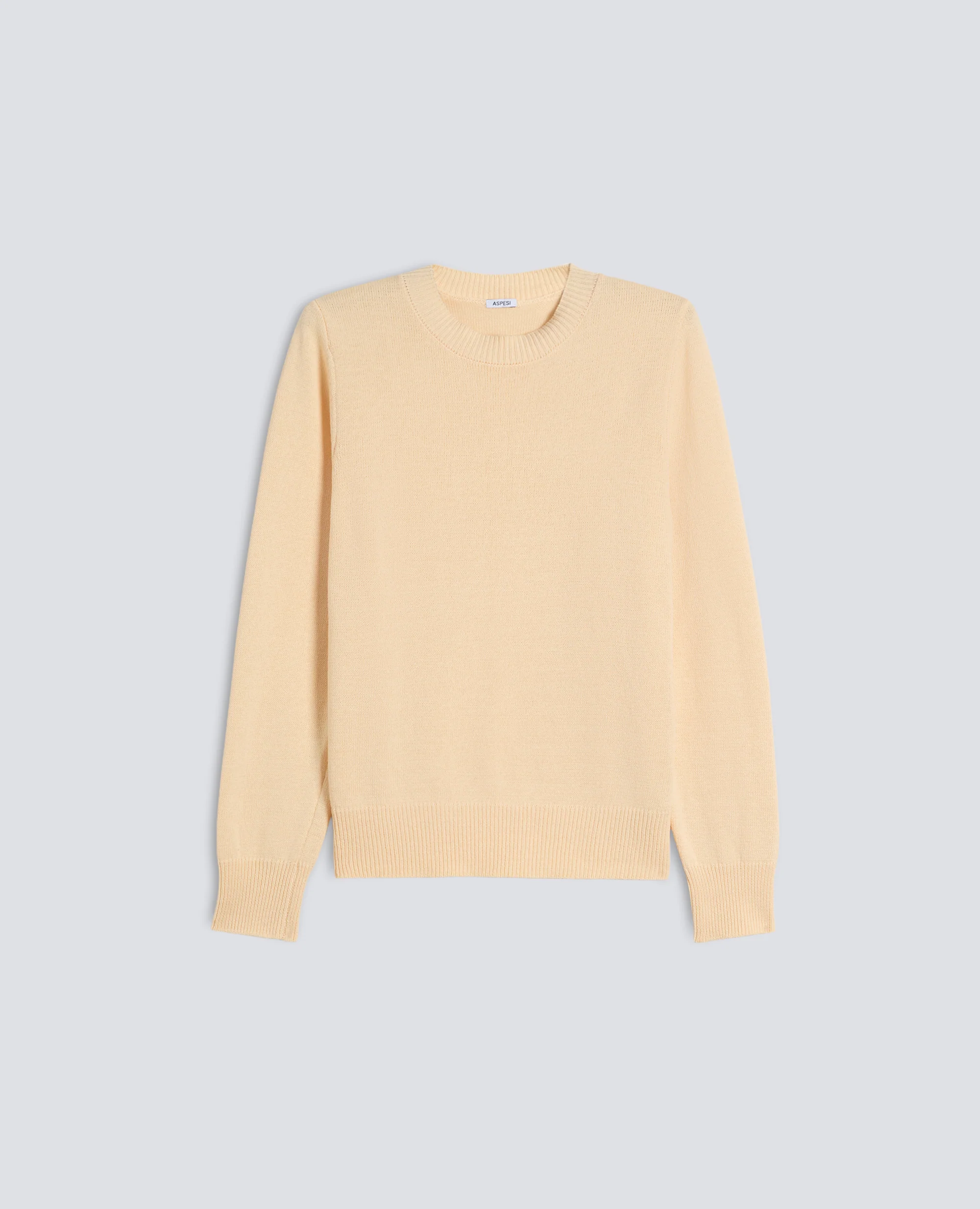 MAGLIA GIROCOLLO A MANICHE LUNGHE IN COTONE - NATURALE