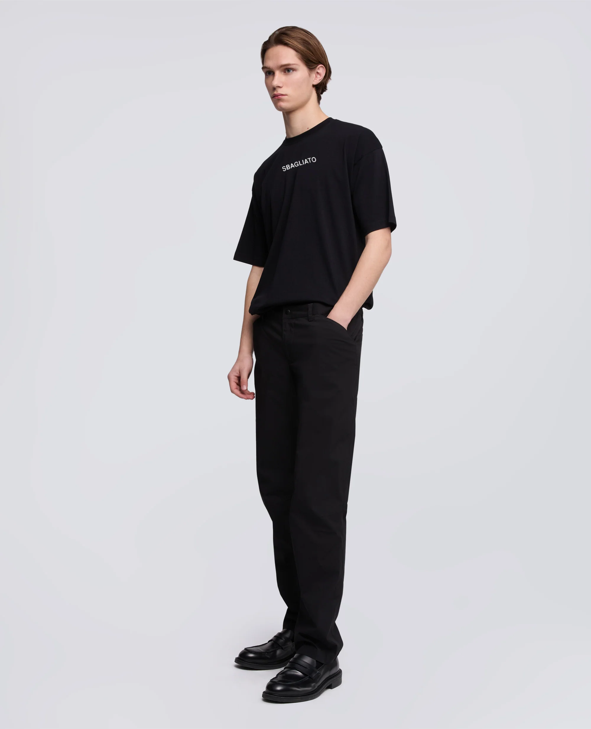 PANTALONE DA TREKKING RIVISITATO IN POPELINE DI COTONE E NYLON STRETCH - NERO - Image 2