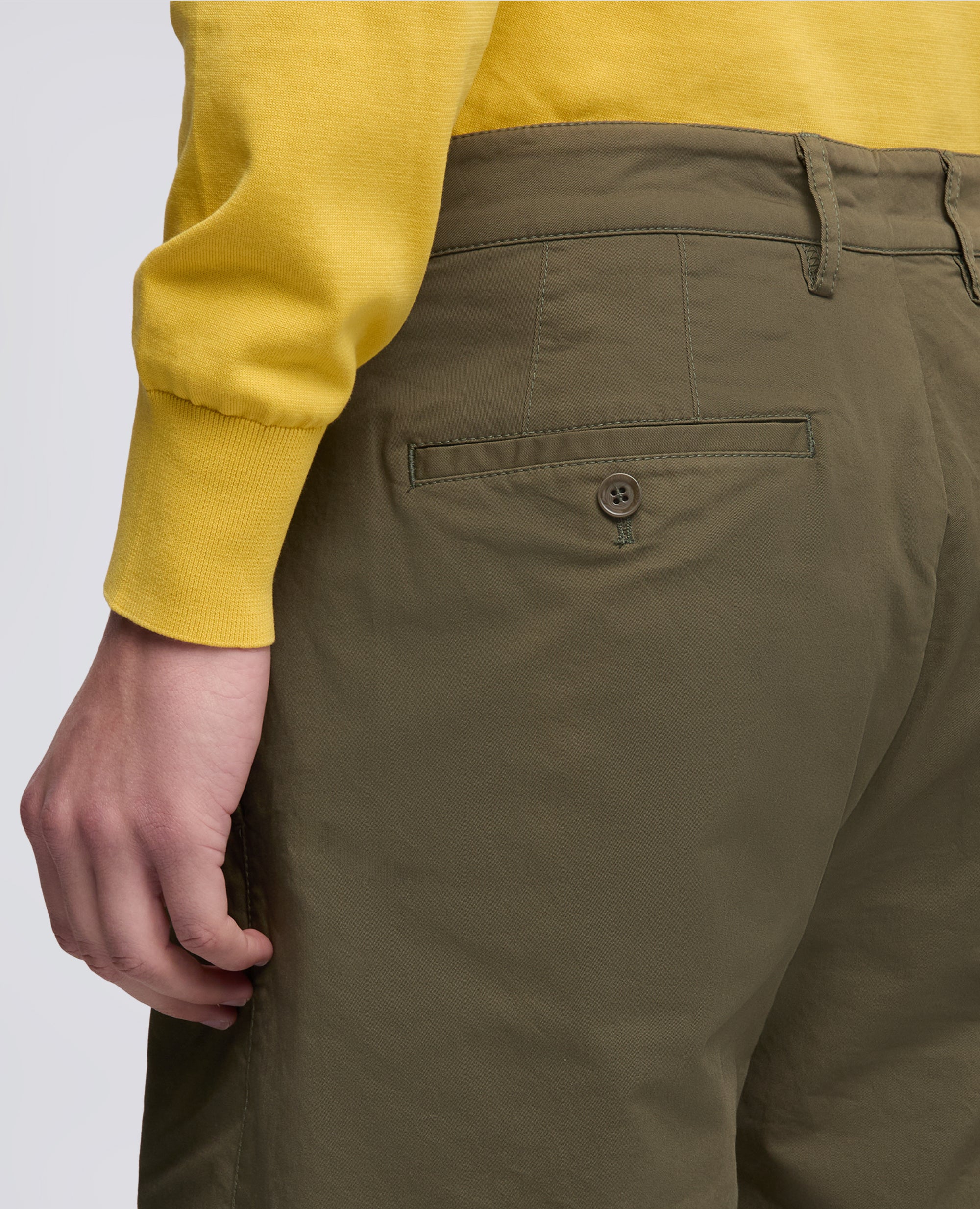 BERMUDA IN TWILL DI COTONE STRETCH - MILITARE - Image 4
