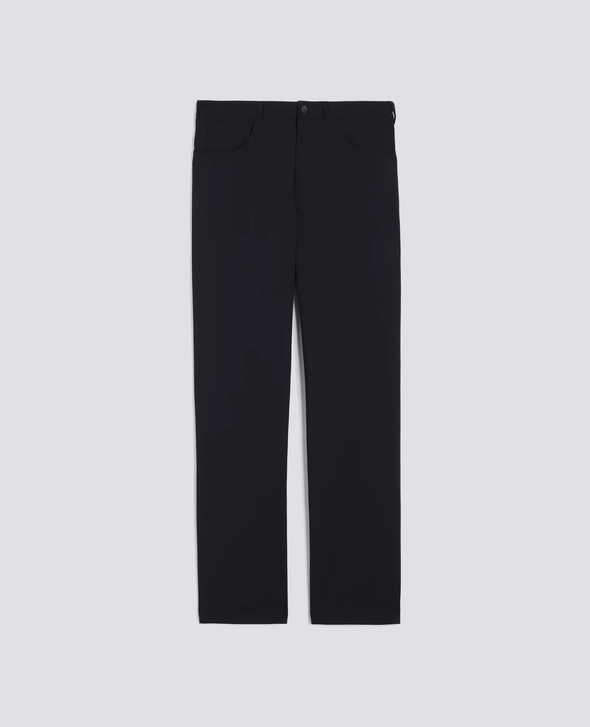 PANTALONE IN TELA DI LANA - POLIESTERE - BLU/BLACK