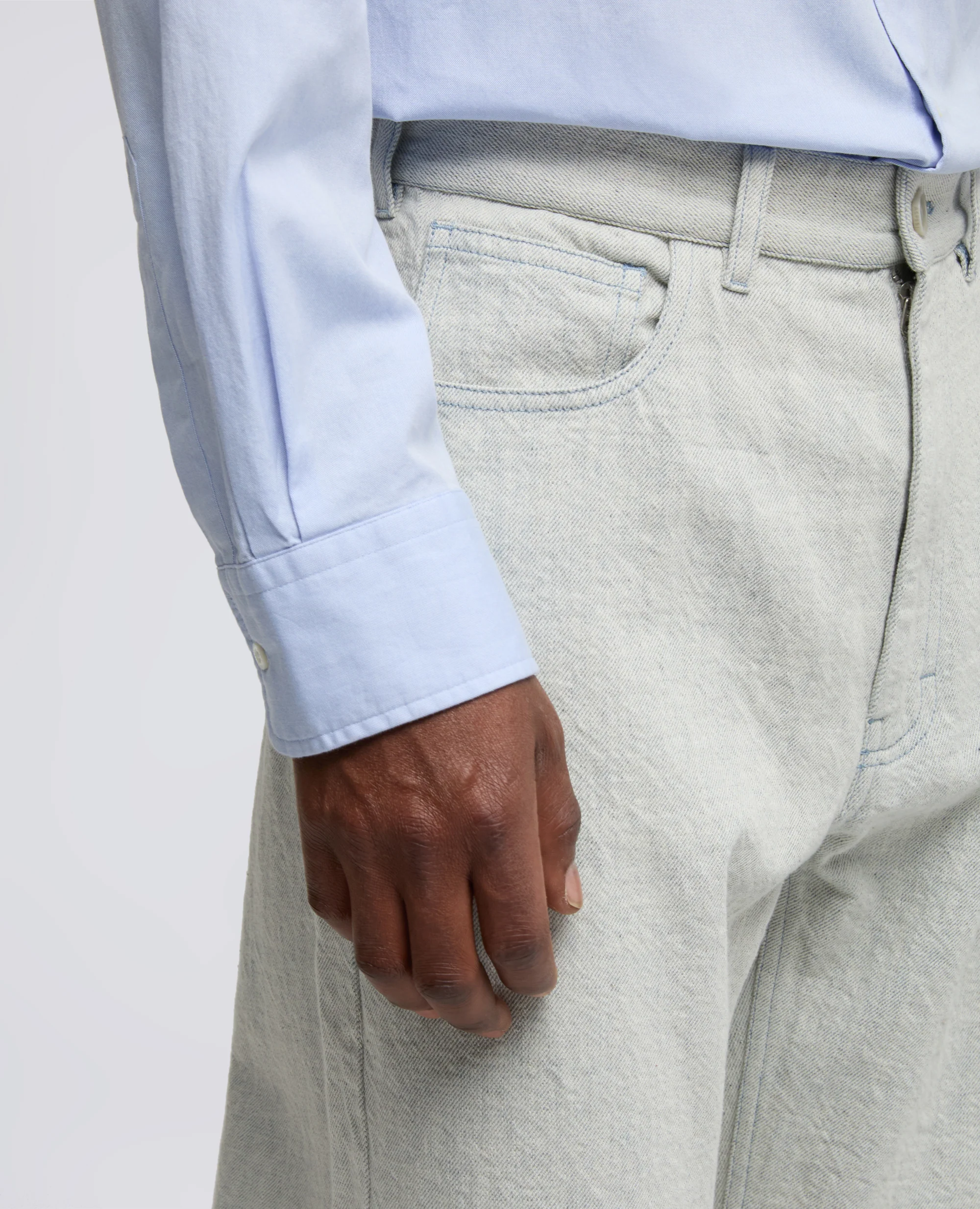 PANTALONE IN DENIM DI COTONE - SASSO - Image 4