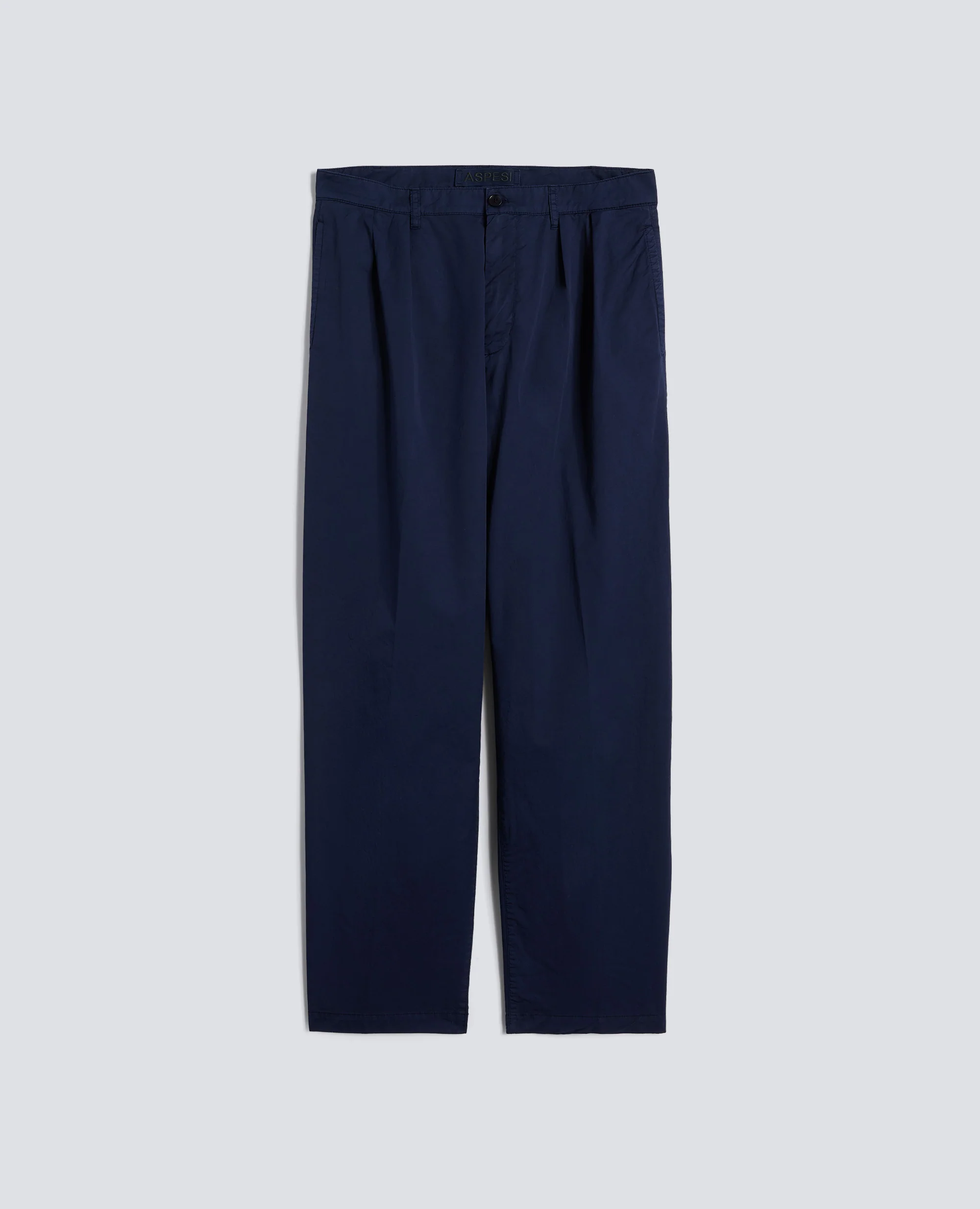 PANTALONE DOPPIA PINCE IN MICRO TWILL DI COTONE - BLUETTE