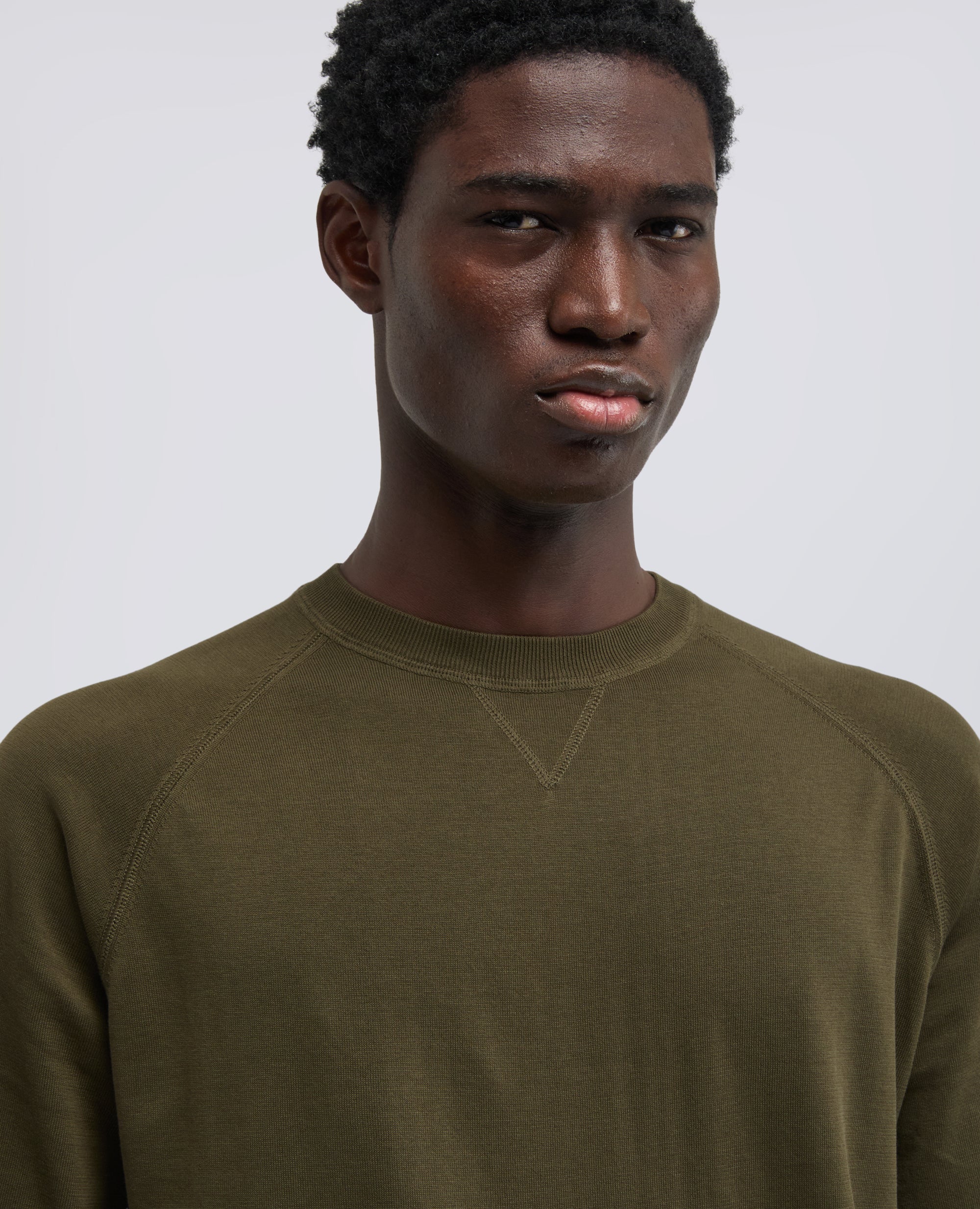 MAGLIA GIROCOLLO IN COTONE - MILITARE - Image 4