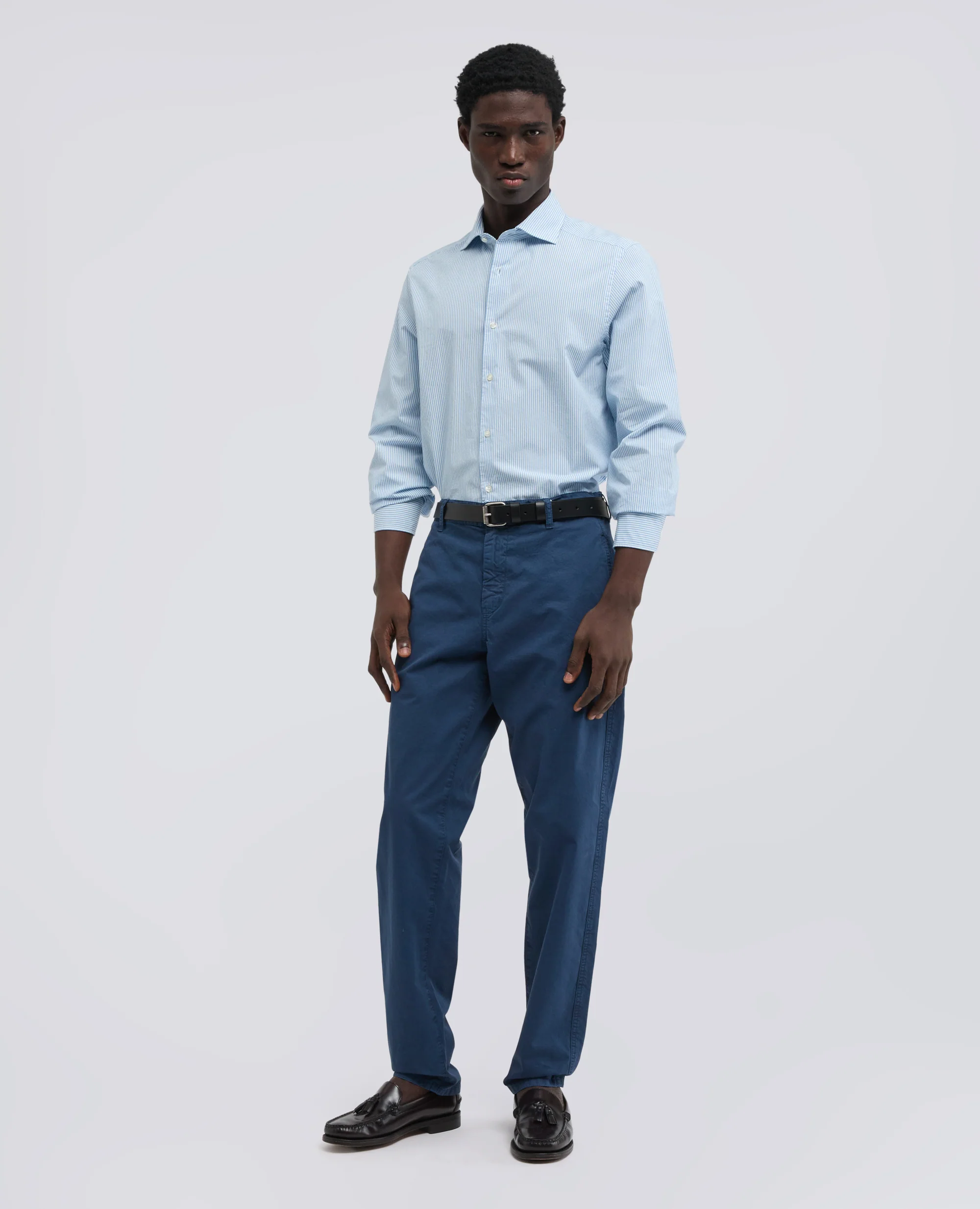 PANTALONE CHINO IN GABARDINA DI COTONE - AVIO - Image 2