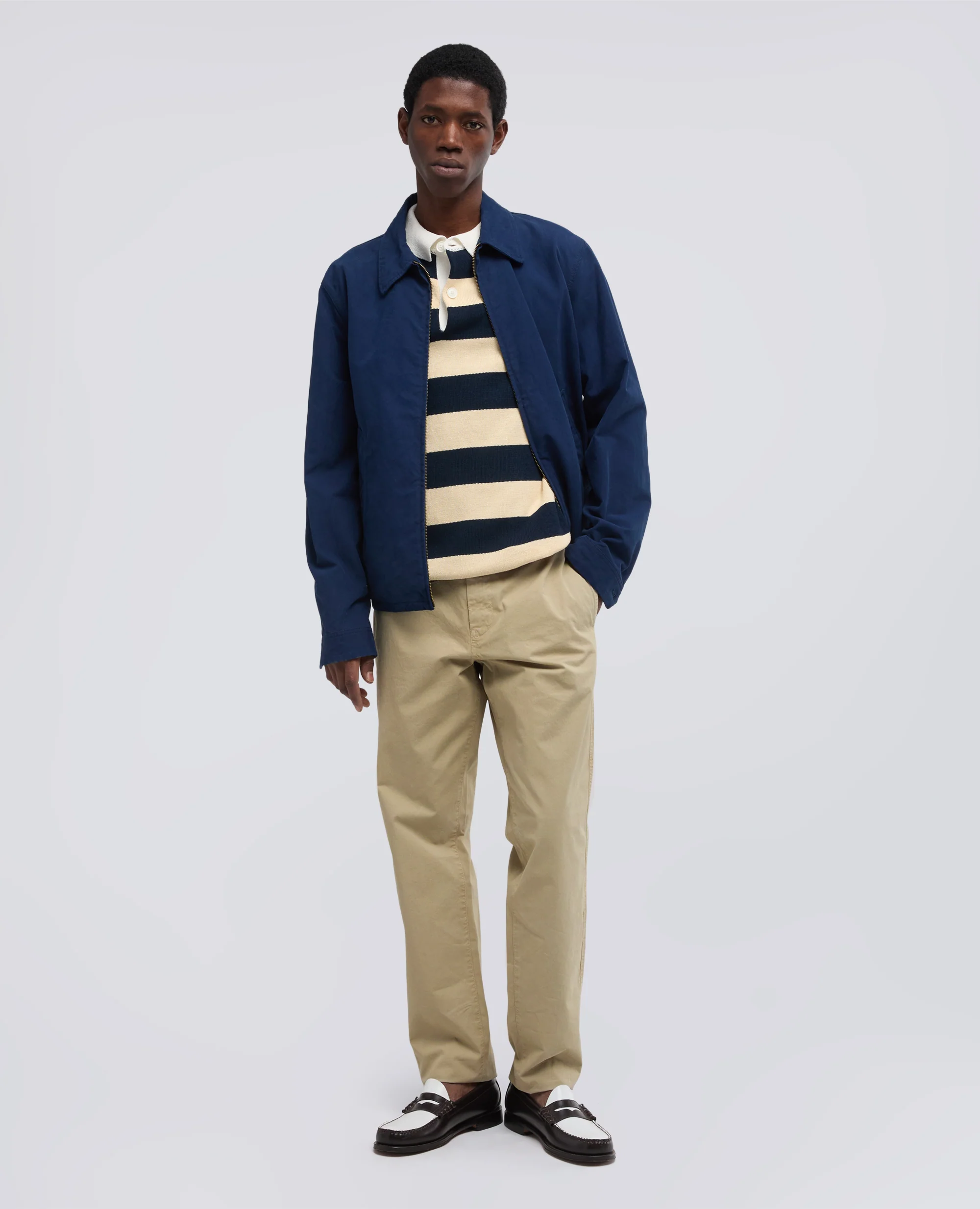 PANTALONE CHINO IN GABARDINA DI COTONE - BEIGE - Image 2