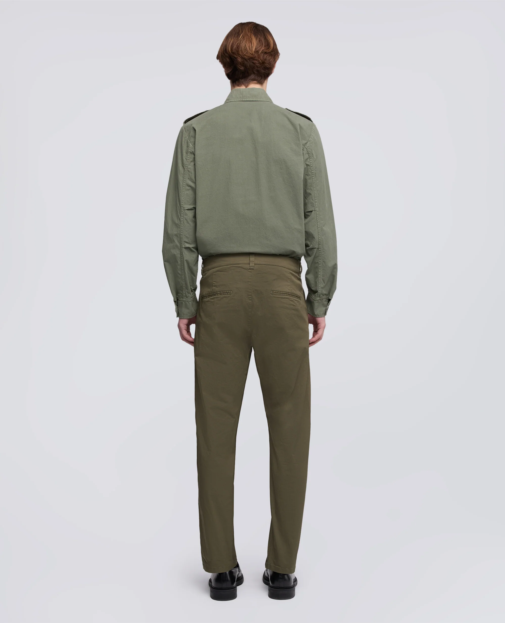 PANTALONE IN TWILL DI COTONE STRETCH - MILITARE - Image 3