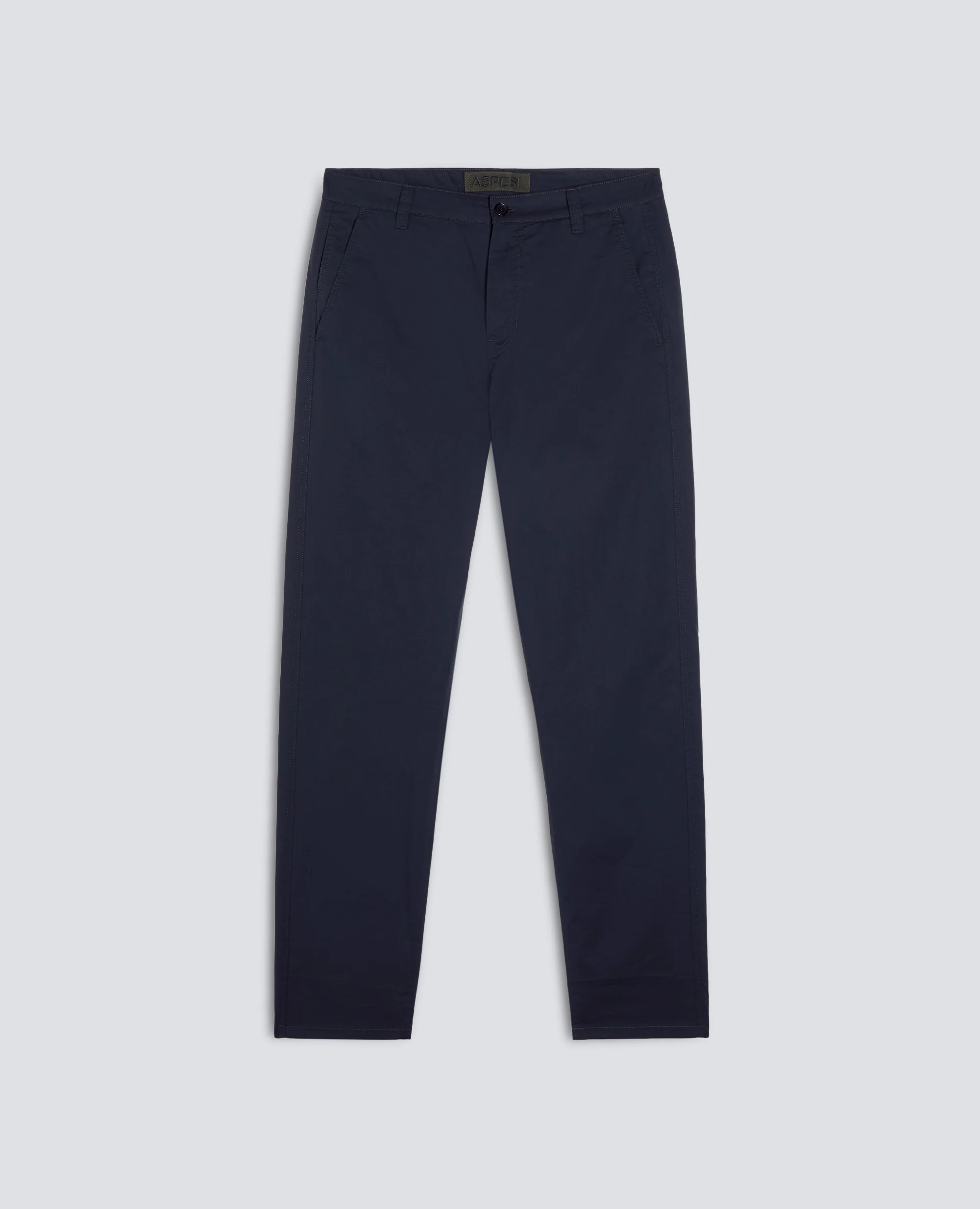 PANTALONE CHINO IN POPELINE DI COTONE E NYLON STRETCH - NAVY