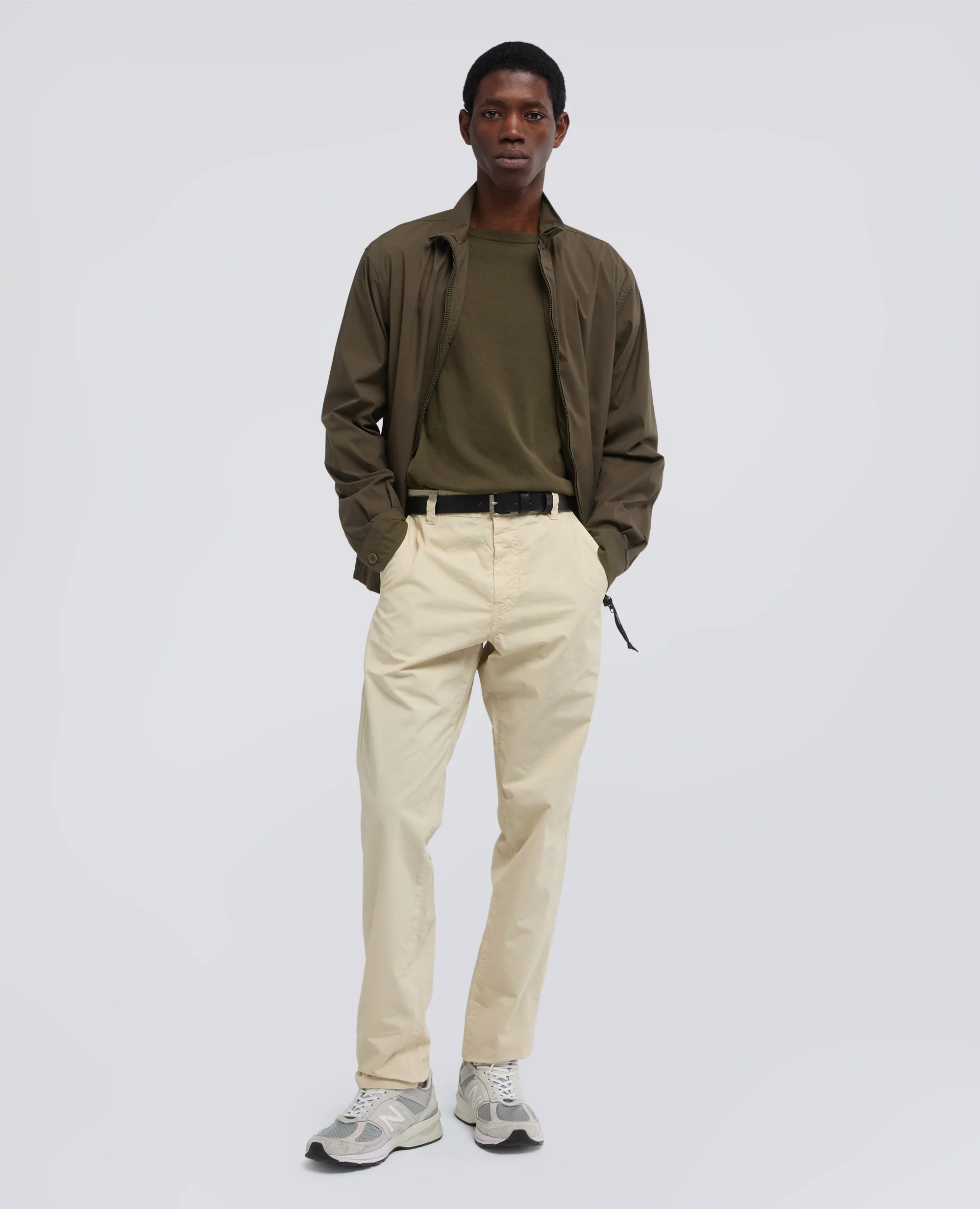 PANTALONE CHINO IN TELA DI COTONE - SASSO - Image 2