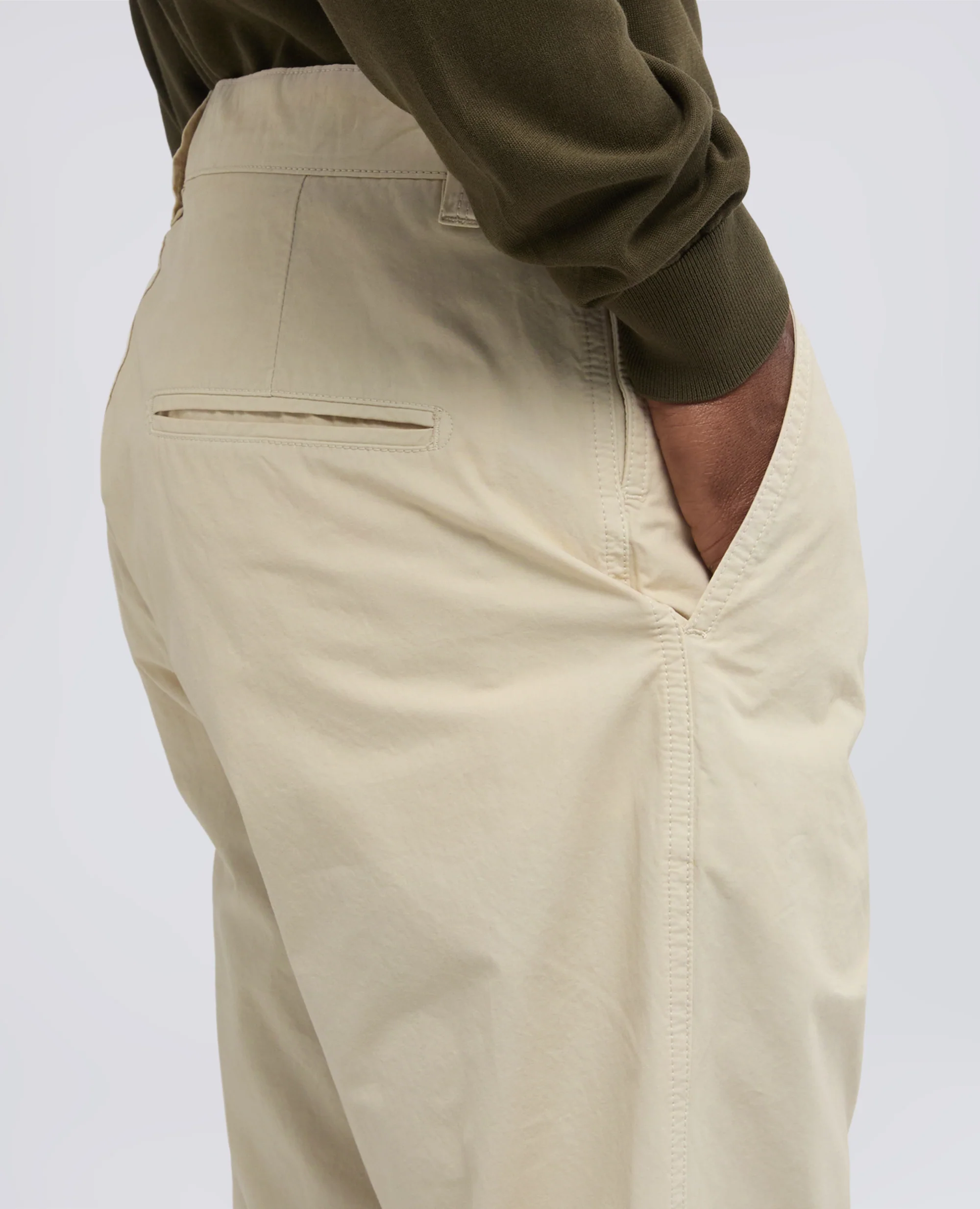 PANTALONE CHINO IN TELA DI COTONE - SASSO - Image 4