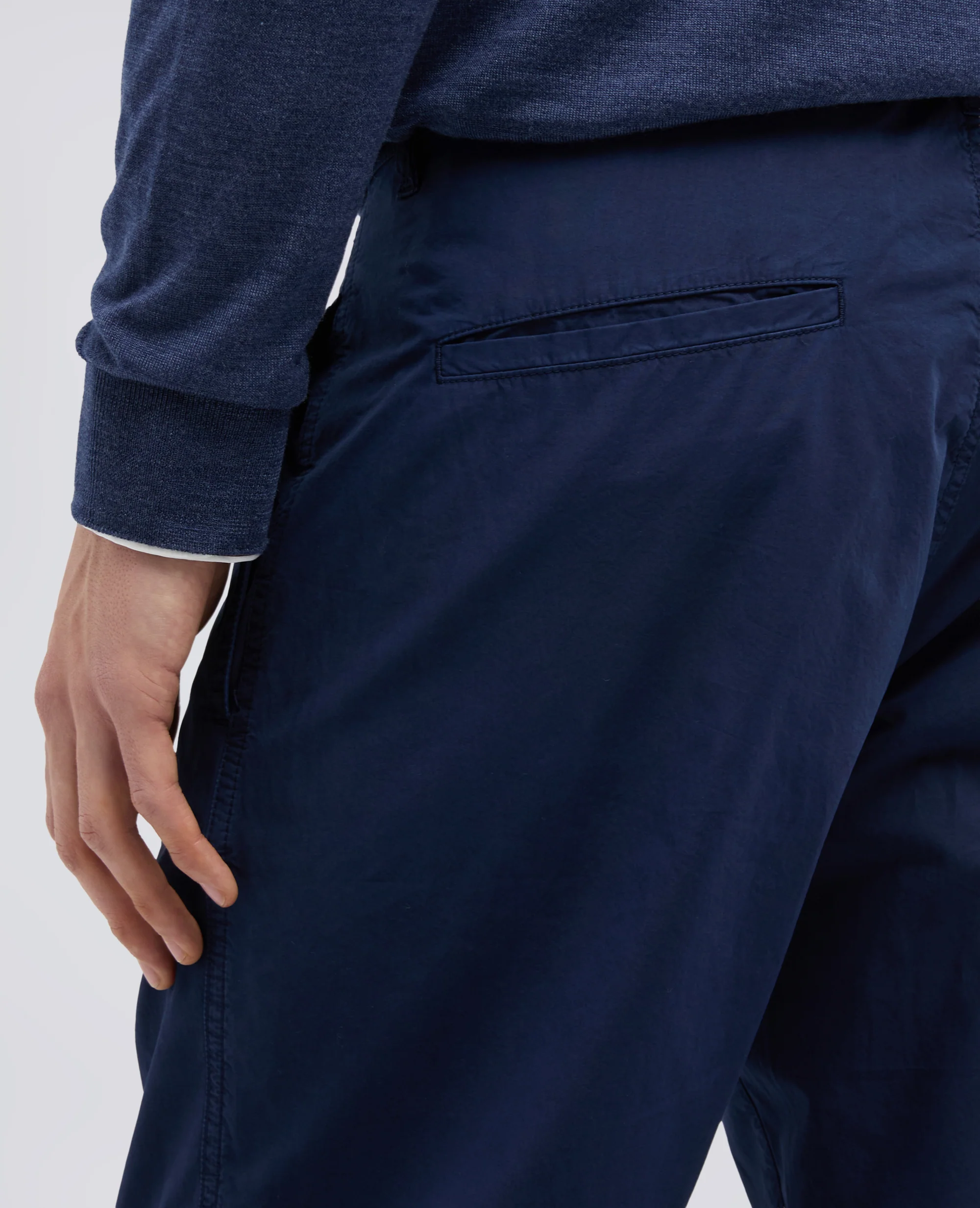 PANTALONE CHINO FUNZIONALE IN POPELINE DI COTONE - BLUETTE - Image 4