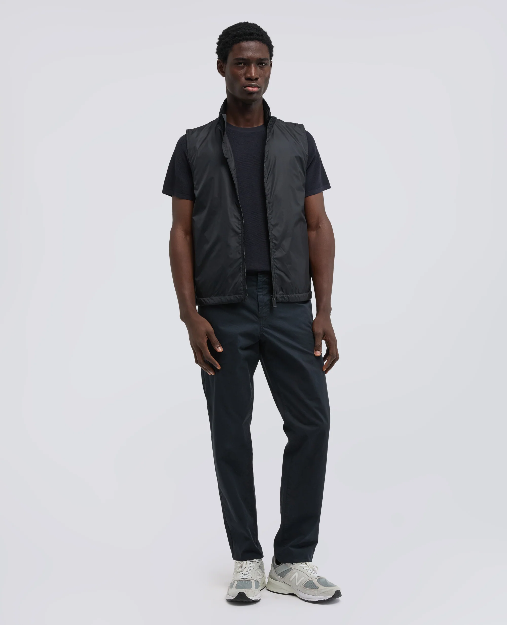 PANTALONE CHINO FUNZIONALE IN POPELINE DI COTONE - NAVY - Image 2
