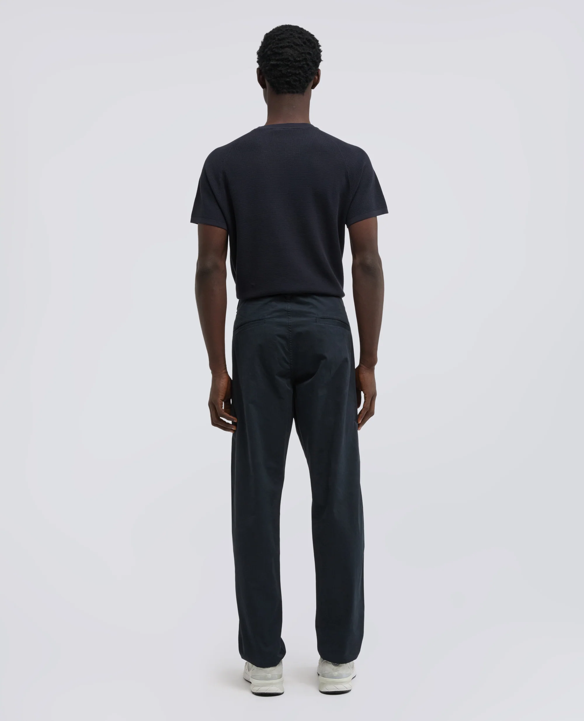 PANTALONE CHINO FUNZIONALE IN POPELINE DI COTONE - NAVY - Image 3