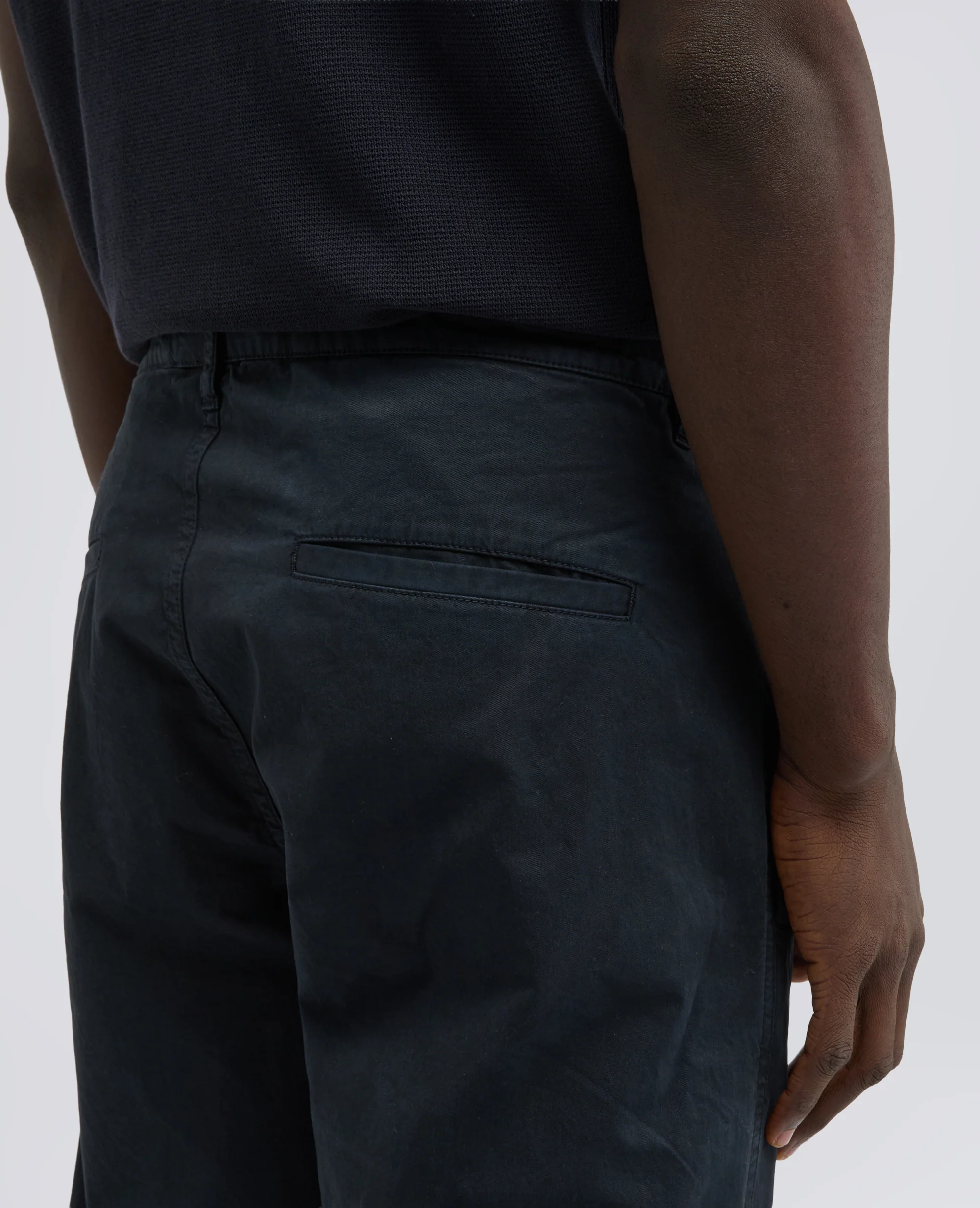 PANTALONE CHINO FUNZIONALE IN POPELINE DI COTONE - NAVY - Image 4